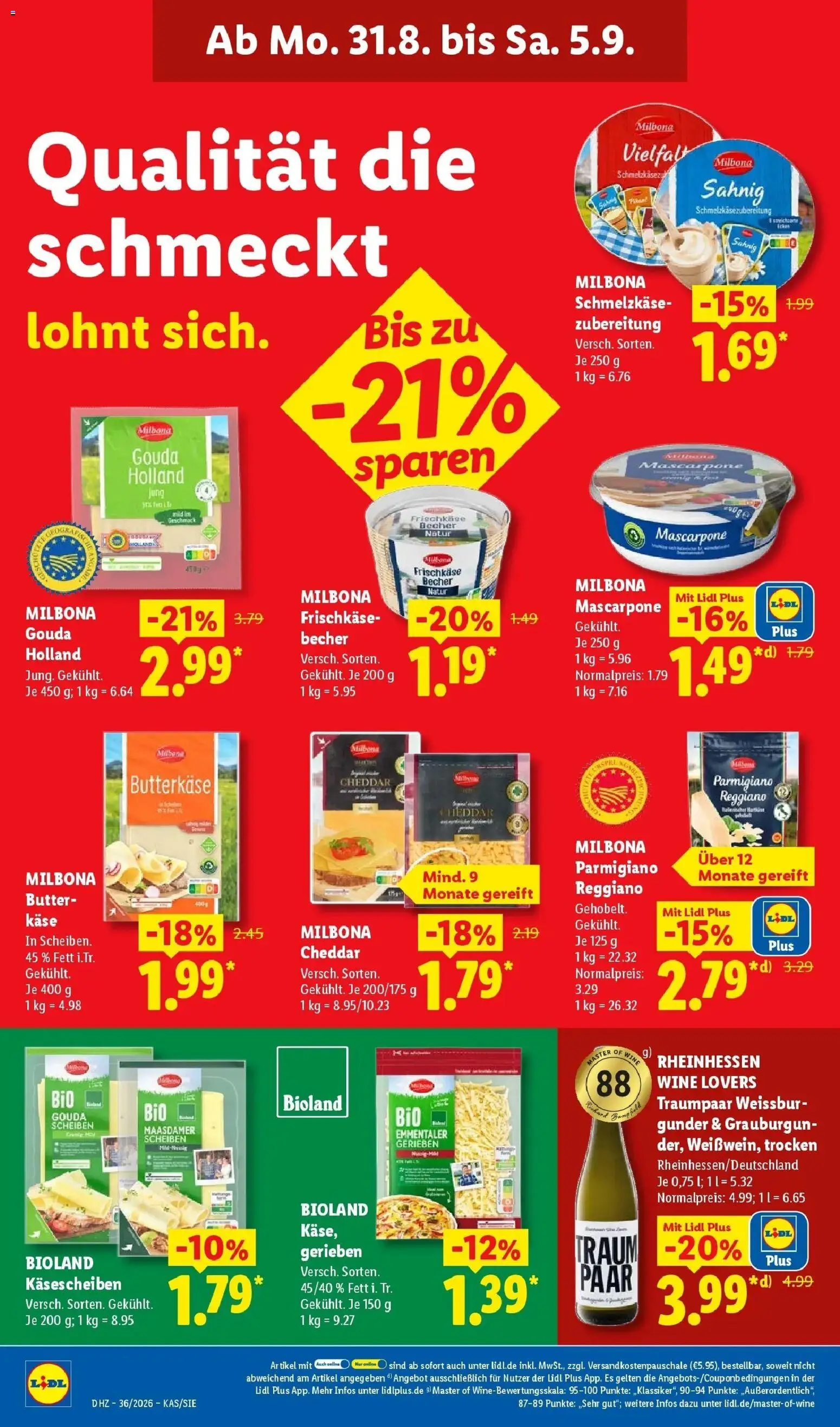 Lidl Prospekt Plettenberg (ab 31.08.2026) zum Blättern » Angebote | Seite: 20 | Produkte: Butter, Käse, Mascarpone, Frischkase