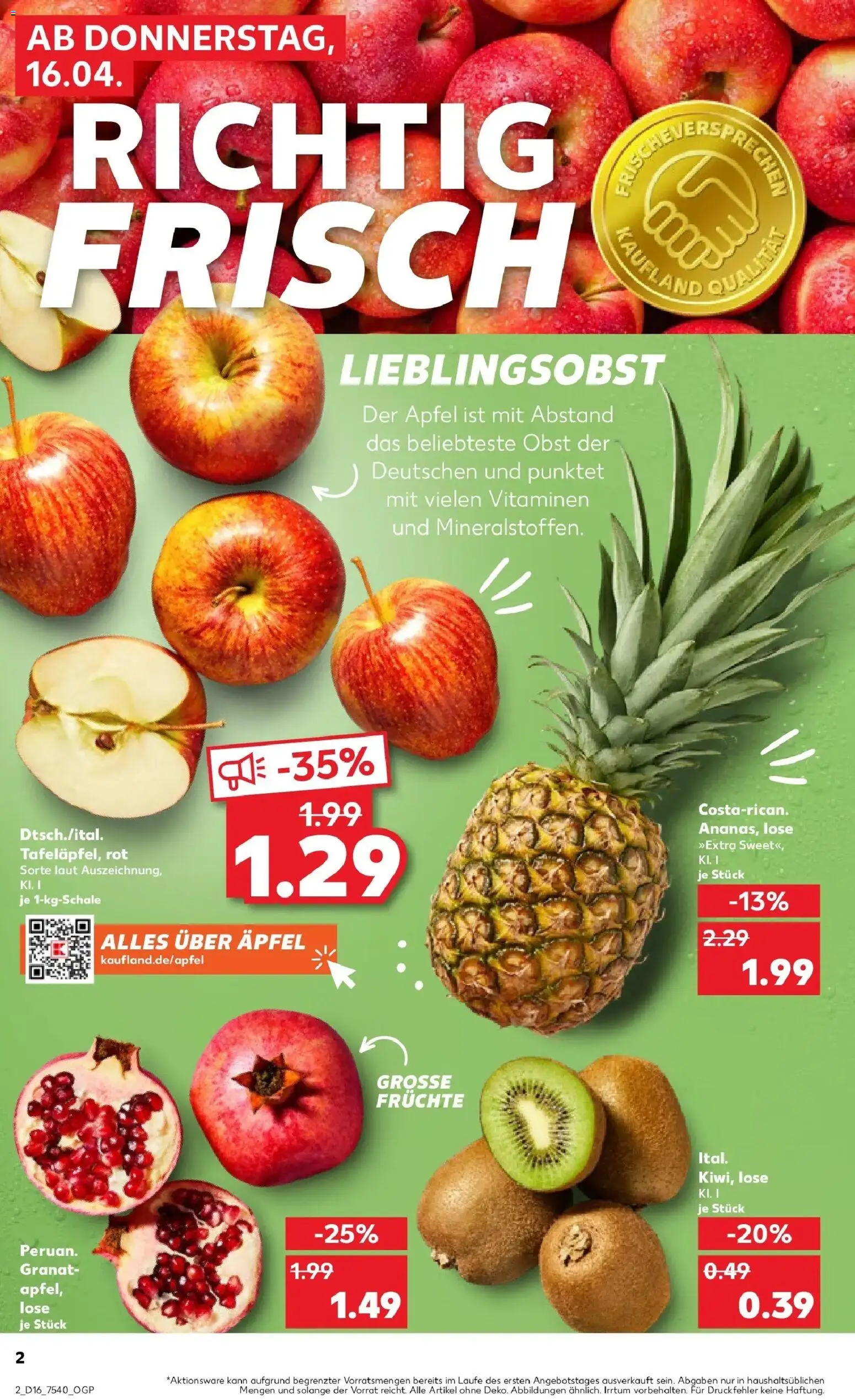 Kaufland Prospekt Freiberg	 – gültig ab 13.04.2026 | Seite: 14 | Produkte: Äpfel, Obst, Kiwi