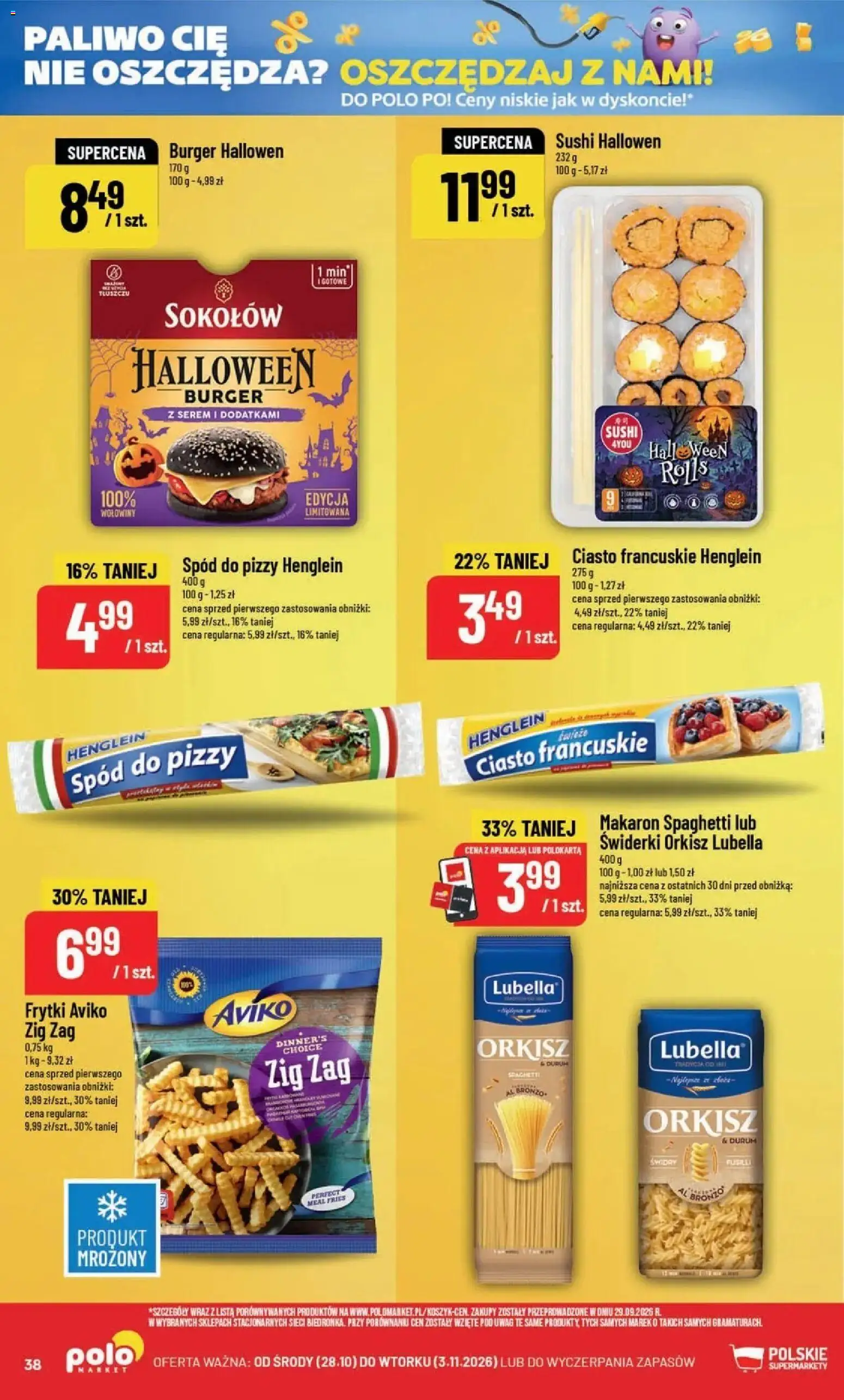 POLOmarket aktualna gazetka od 28.10.2026 | Strona: 38 | Produkty: Serem, Ciasto francuskie, Ciasto, Makaron
