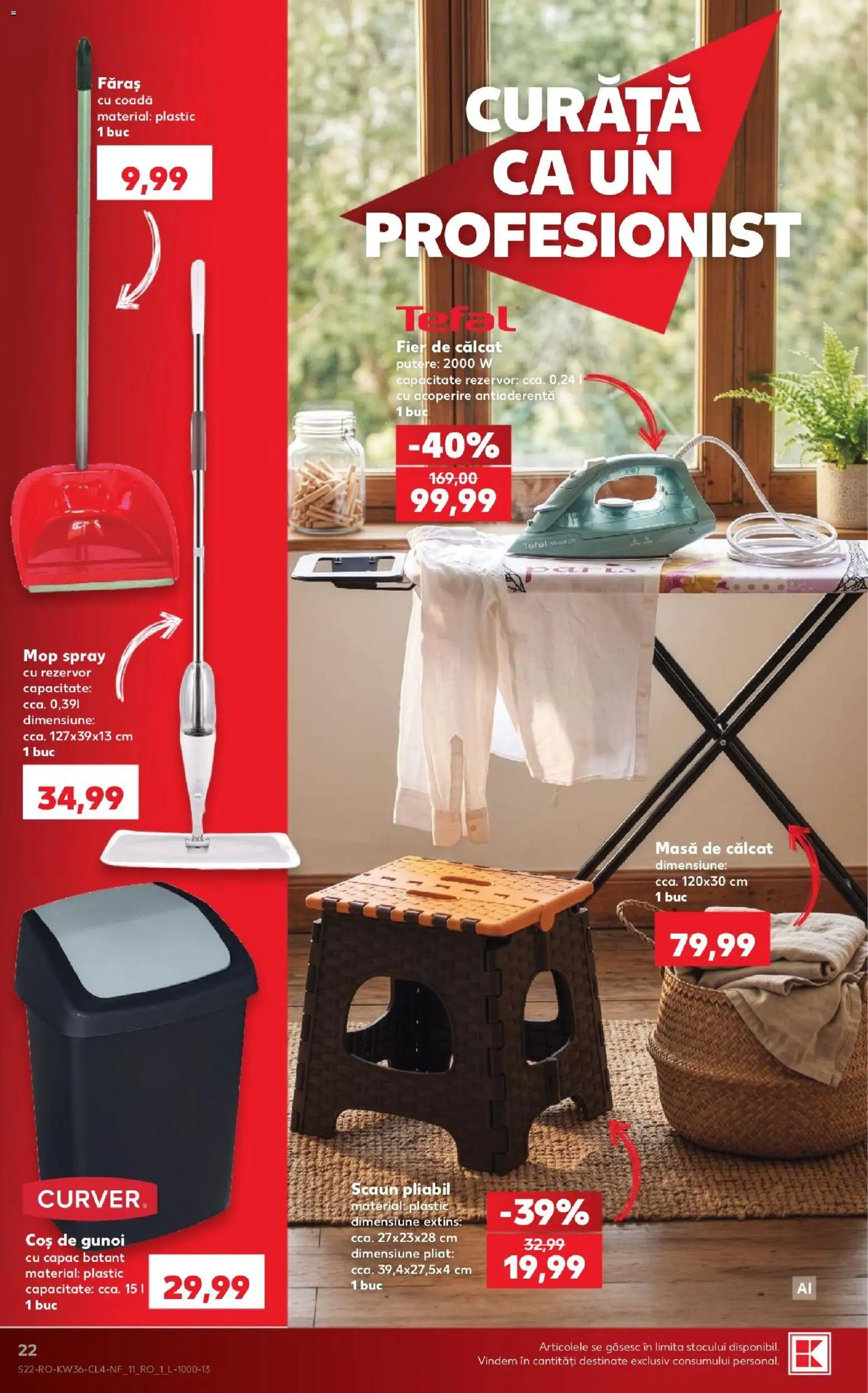 Noul catalog Kaufland – valabil de la 02.09.2026 | Pagină: 22 | Produse: Fier, Coș, Masă, Masă de călcat