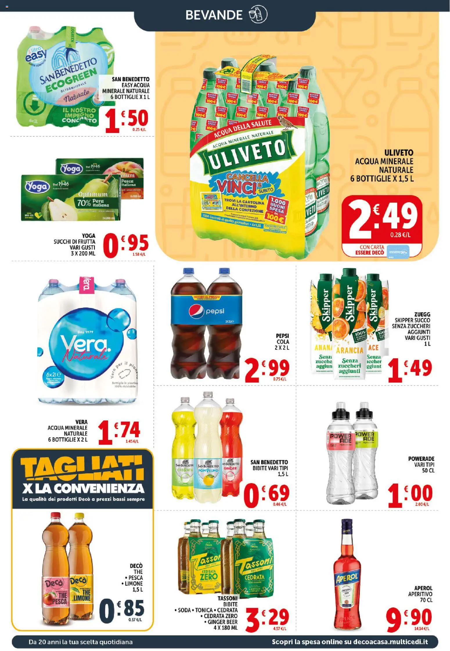 Volantino Decò del 20.05.2026 | Pagina: 16 | Prodotti: Acqua, Frutta, Pepsi, Aperitivo