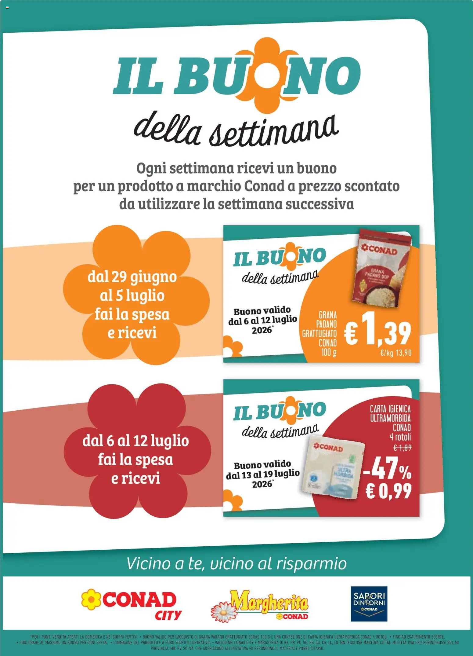 Volantino Conad del 01/07/2026 | Pagina: 15 | Prodotti: Carta igienica, Grana Padano