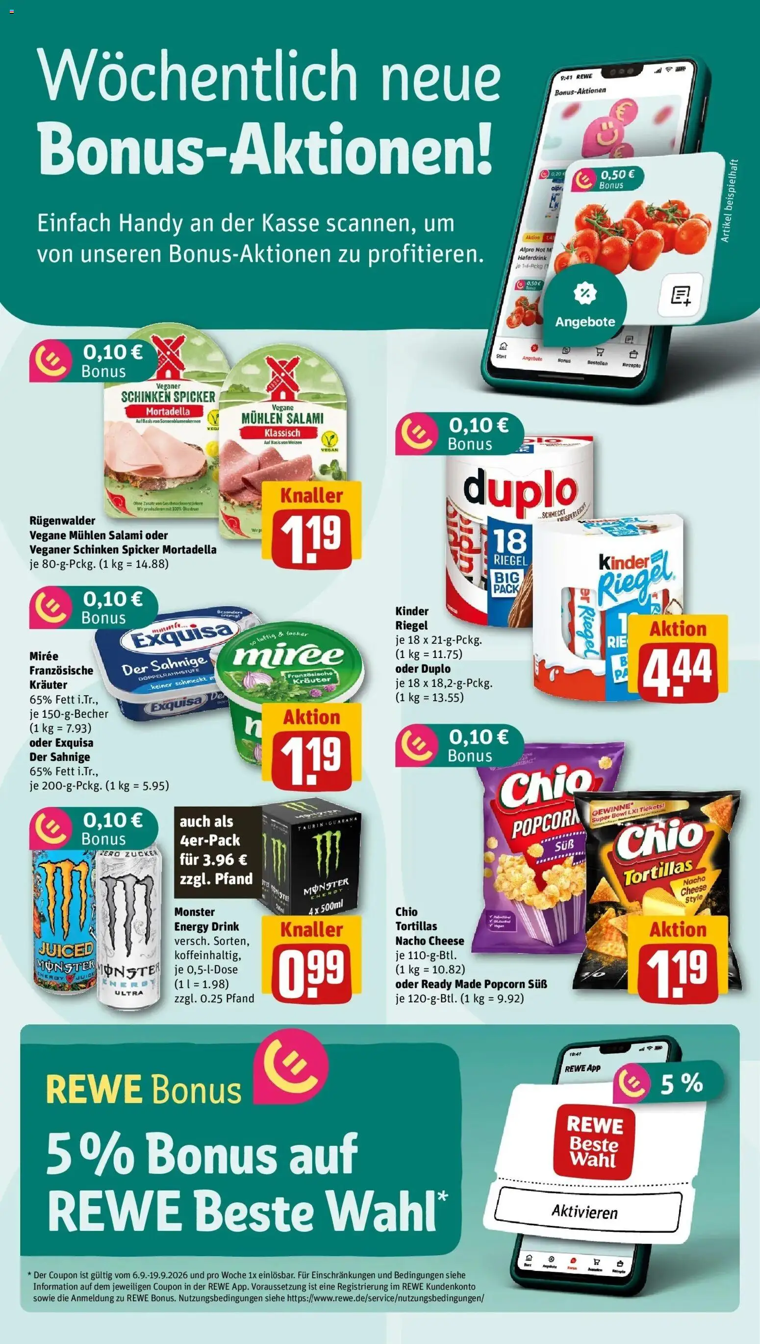 REWE Prospekt ab 14.09.2026 zum Blättern » Angebote | Seite: 2 | Produkte: Energy, Haferdrink, Monster, Salami