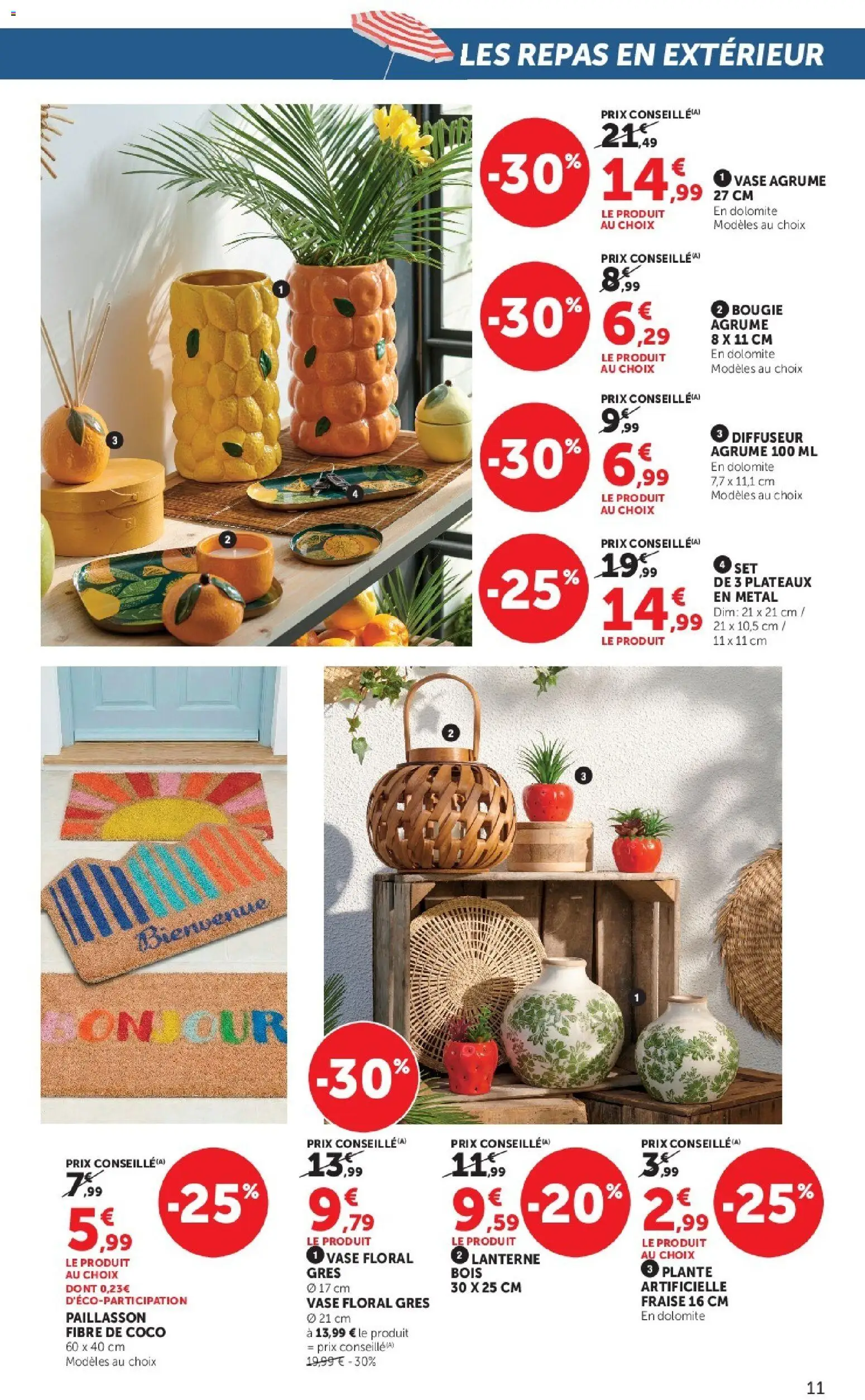 {H1} | Page: 11 | Produits: Fraise, Diffuseur, Paillasson, Vase