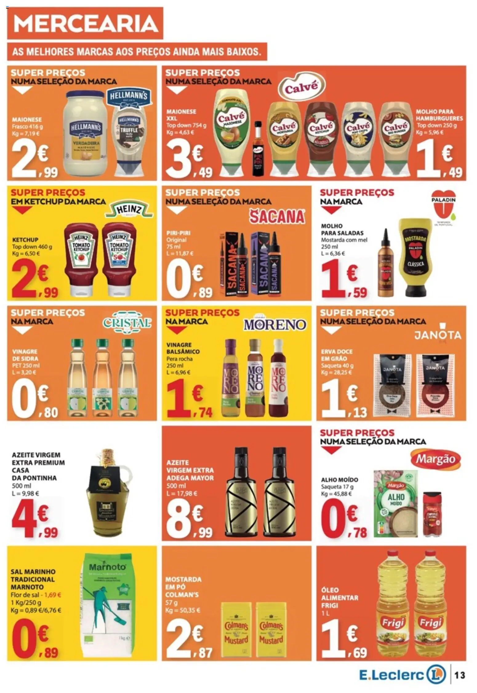 E.Leclerc folheto │ válido de 01/10/2026 | Página: 13 | Produtos: Azeite, Mercearia, Mostarda, Saladas