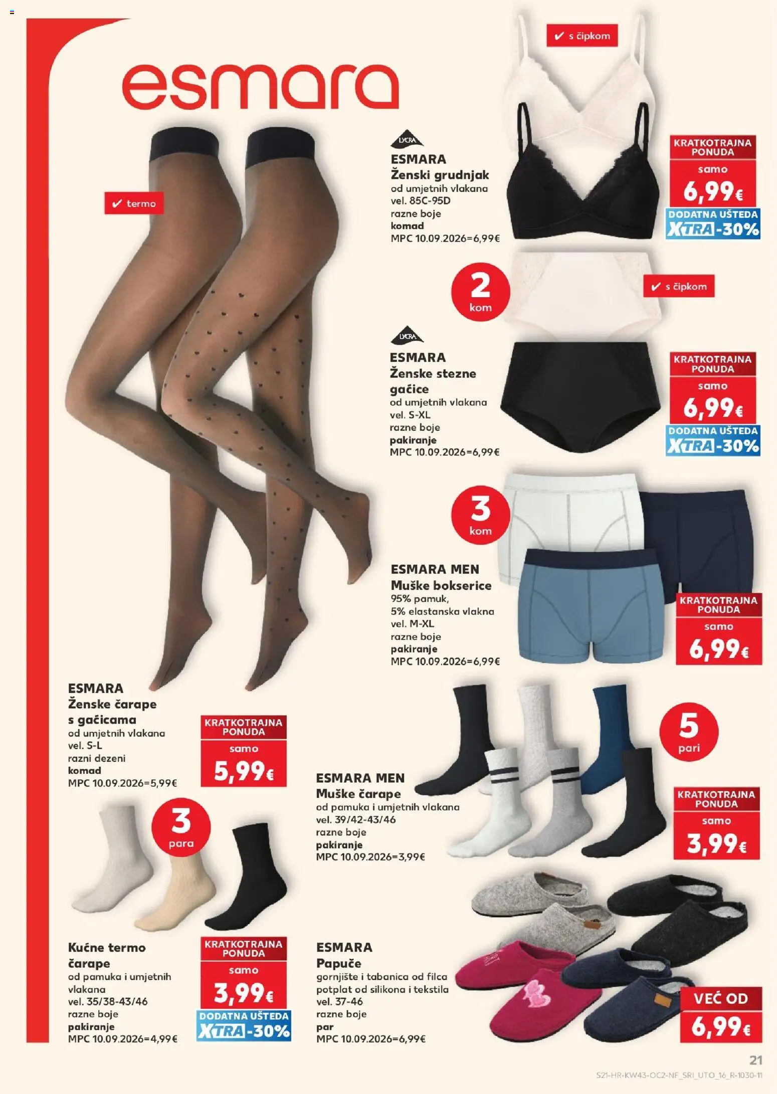 Kaufland HR akciós ujság - amely érvényes a következő dátumtól: 2026.10.21. | Oldal: 21 | Termékek: Esmara
