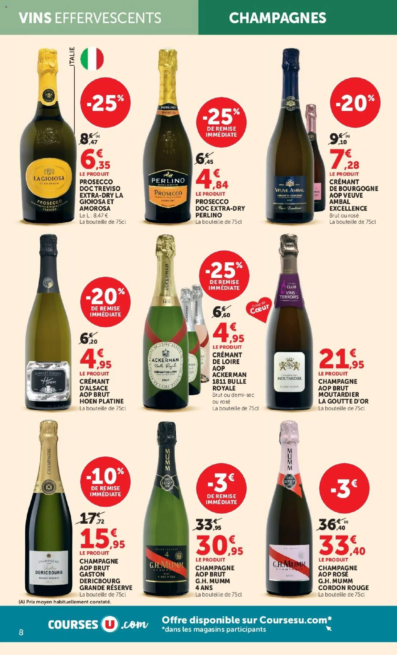 {H1} | Page: 8 | Produits: Champagne, Crémant, Bouteille, Crémant d'alsace
