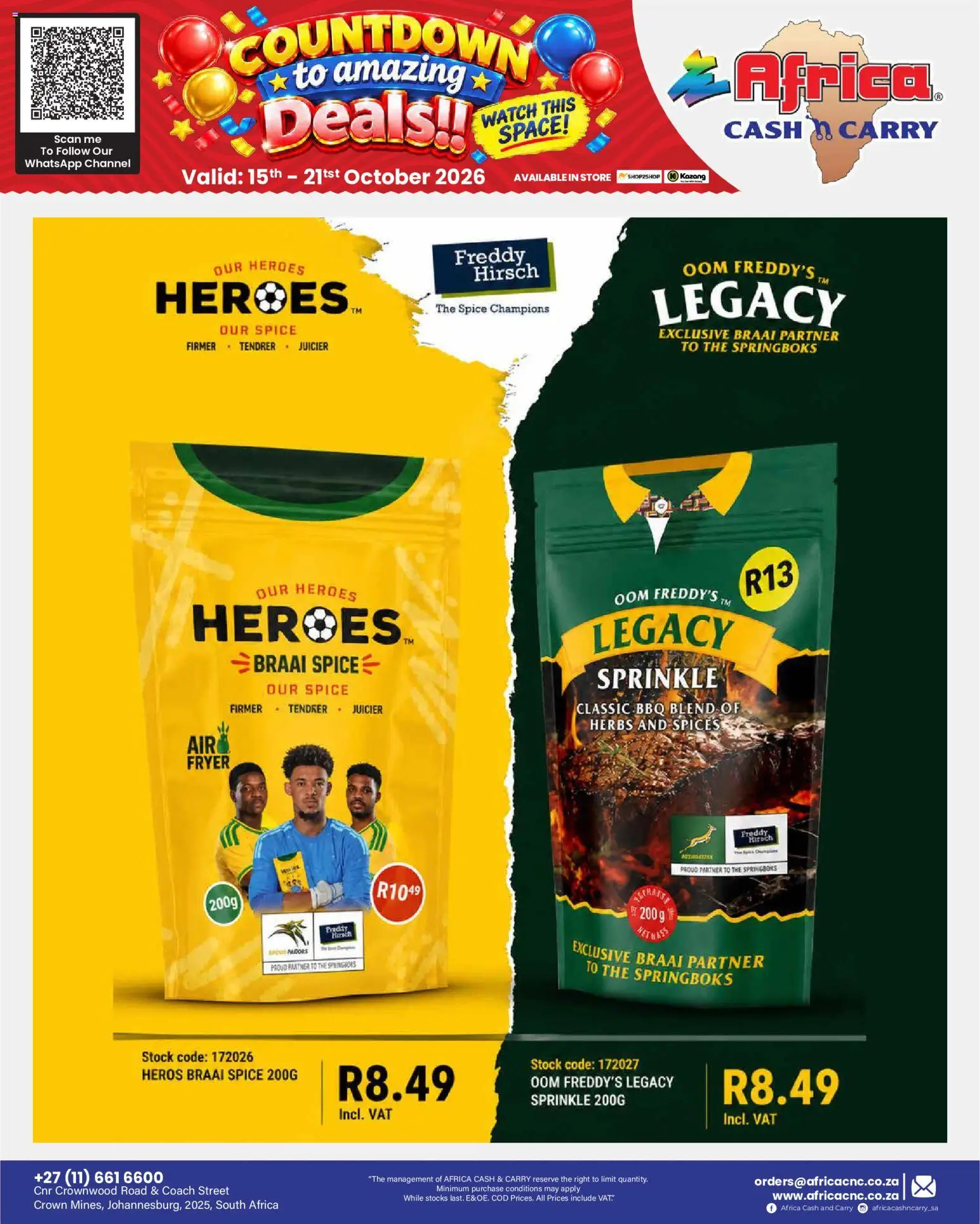 New Africa Cash & Carry catalogue – valid from 15/10/2026 | Page: 29 | Products: Fryer, Stock, Spices, Herbs