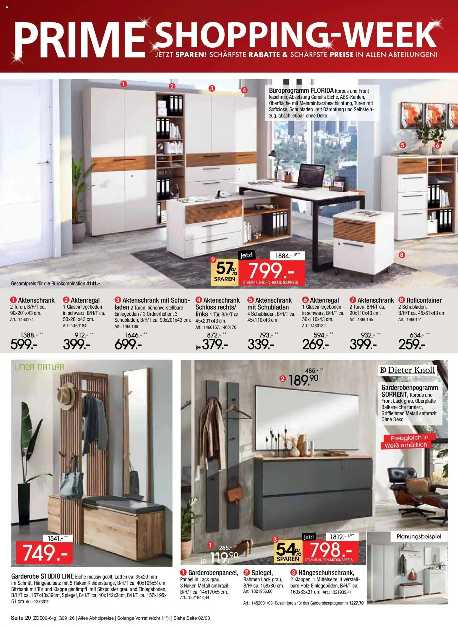 Zurbrüggen Prime Shopping week – gültig ab 12.09.2026 | Seite: 26 | Produkte: Sitzbank, Tür, Rollcontainer, Aktenregal