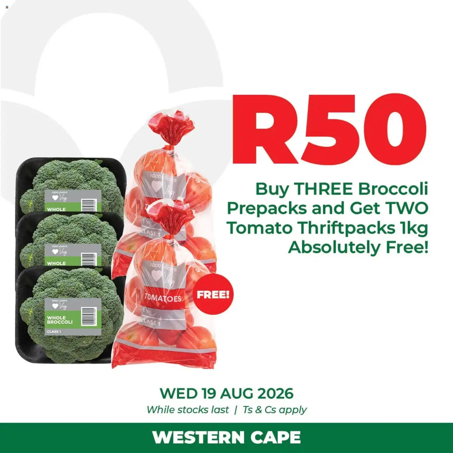 New Food Lover's Market catalogue – valid from 19/08/2026 | Page: 2 | Products: Broccoli, Tomatoes