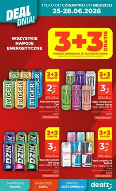 Pogląd oferty "Dealz gazetka" - ważna od 25.06.2026 | Strona: 3 | Produkty: Red bull, Napoje