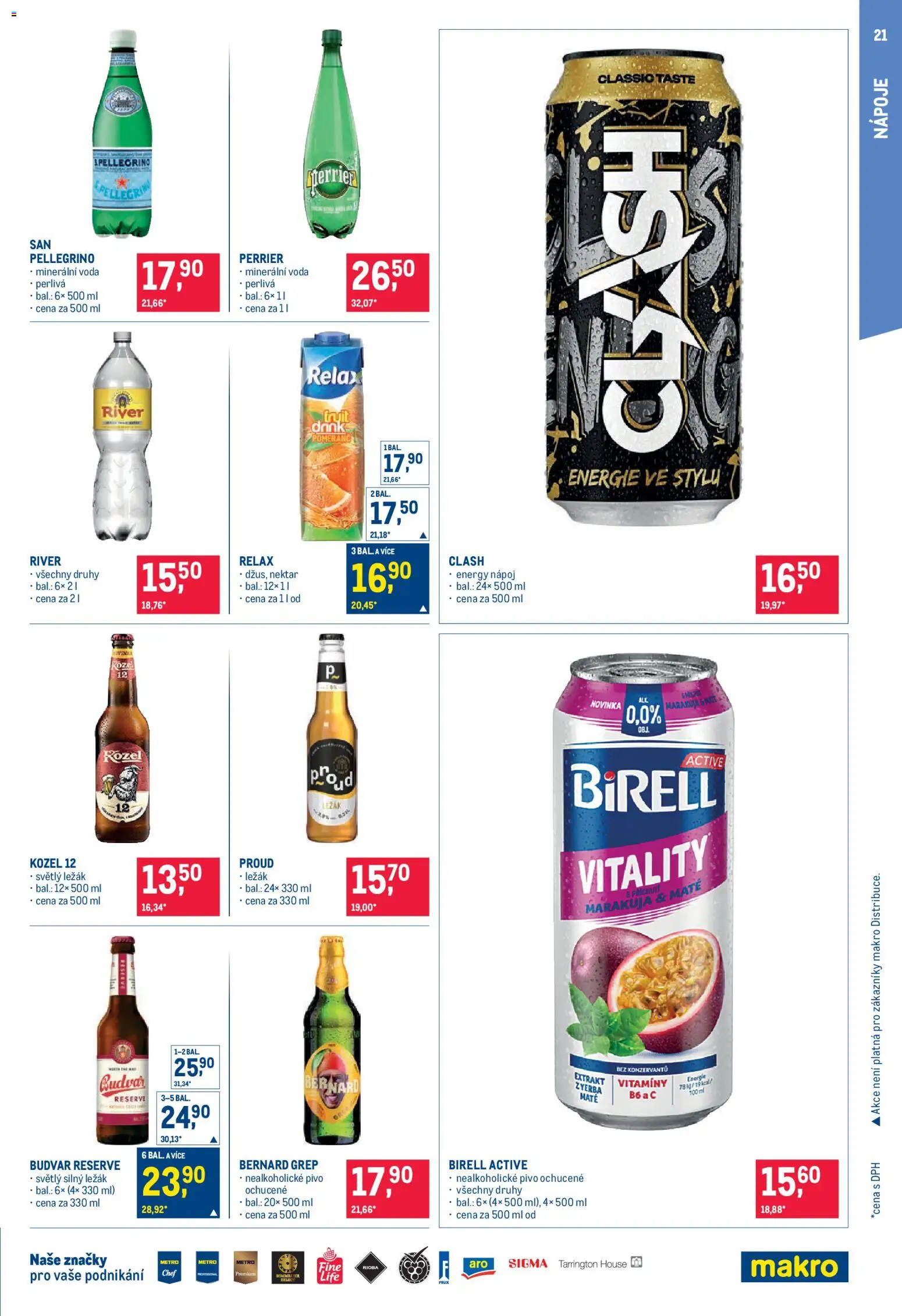 Makro leták - Pro milovníky jídla od 29.07.2026 | Strana: 21 | Produkty: Budvar, Voda, Grep, Minerální voda