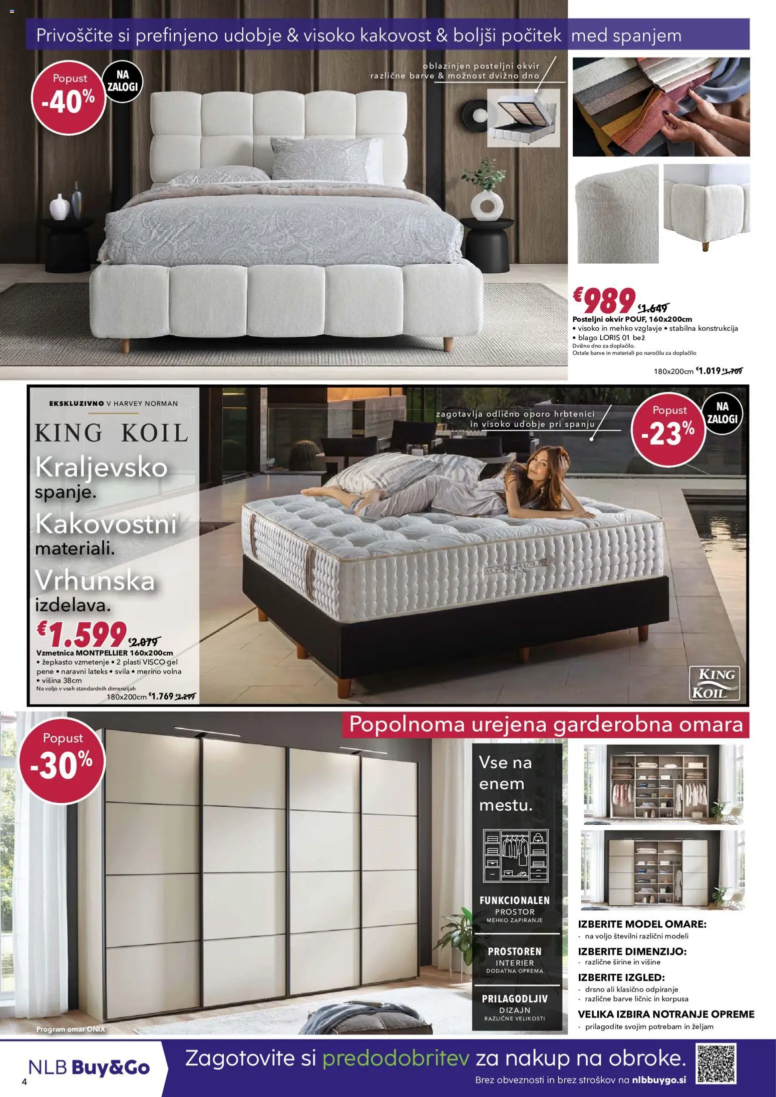 Novi Harvey Norman katalog ponudbe – veljaven od 07.10.2026 | Stran: 4 | Izdelki: Med, Okvir, Posteljni okvir, Omara