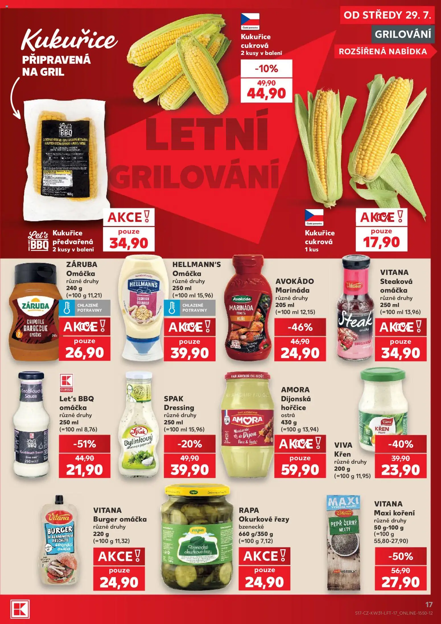 Kaufland leták - Praha 8 od 29.07.2026 | Strana: 17 | Produkty: Burger, Grilování, Koření, Marináda