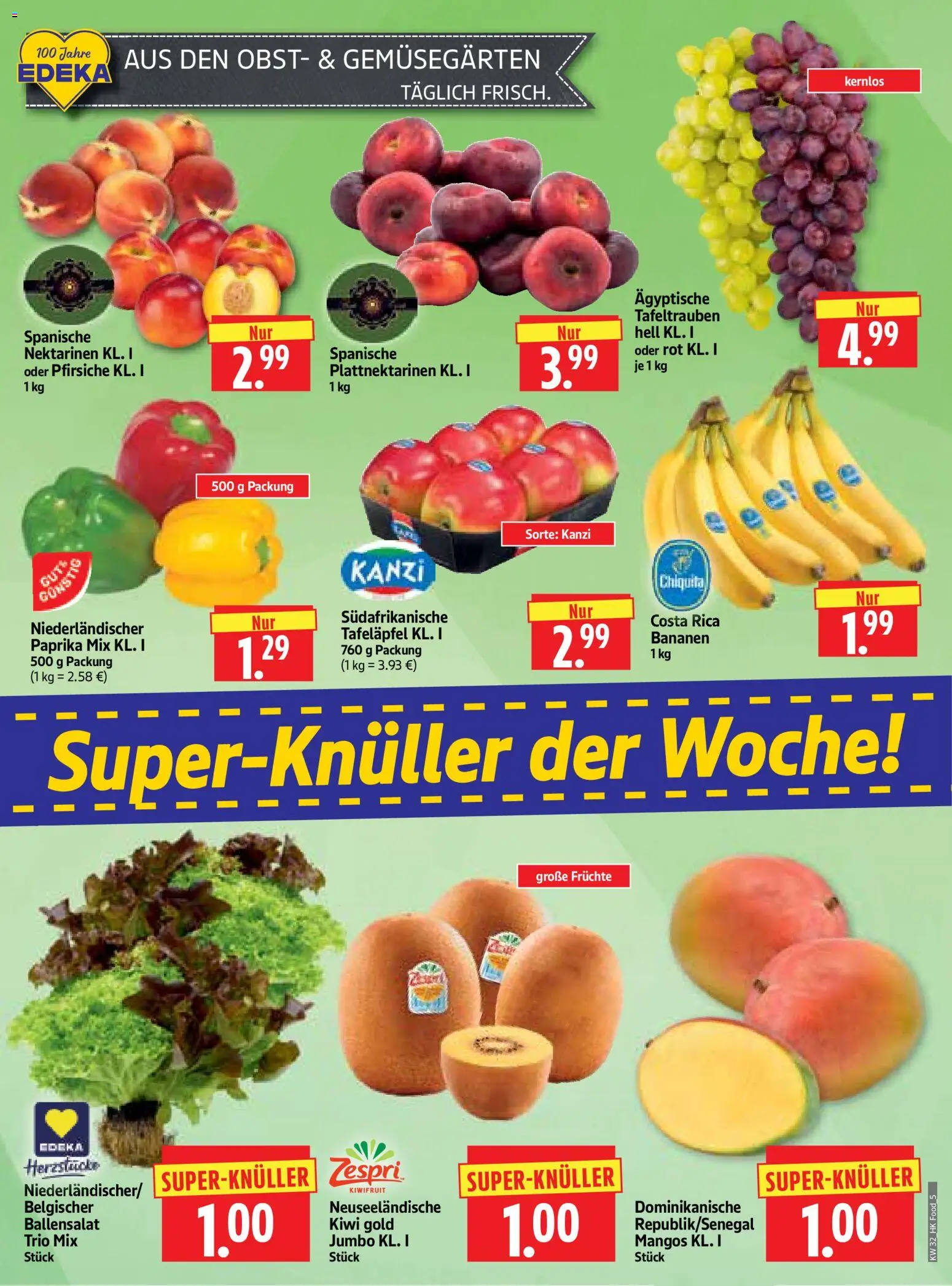 HERKULES Prospekt – gültig ab 03.08.2026 | Seite: 5 | Produkte: Bananen, Paprika, Obst, Kiwi