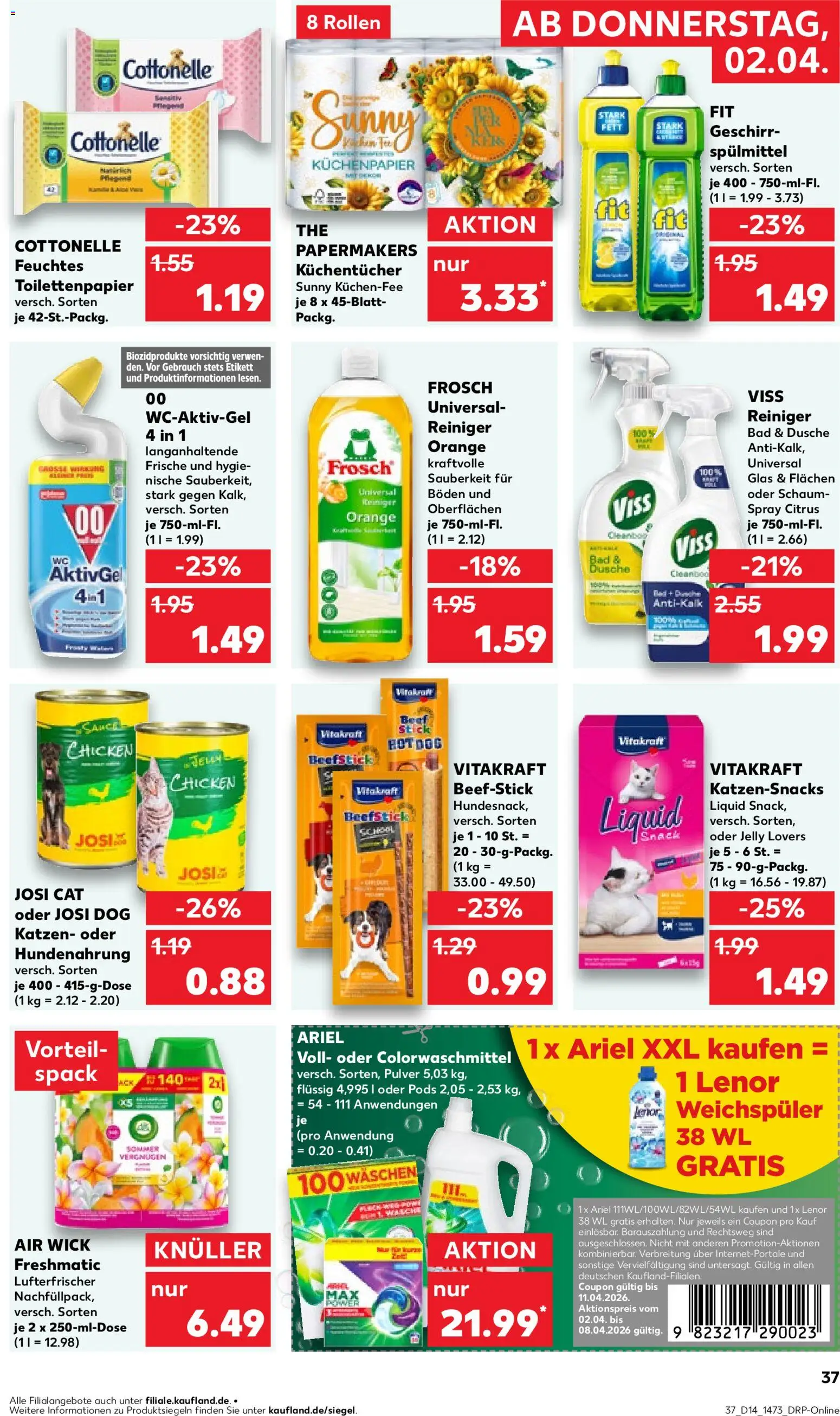 Kaufland Prospekt Rostock	 – gültig ab 02.04.2026 | Seite: 35 | Produkte: Lenor, Ariel, Weichspüler, Geschirrspülmittel