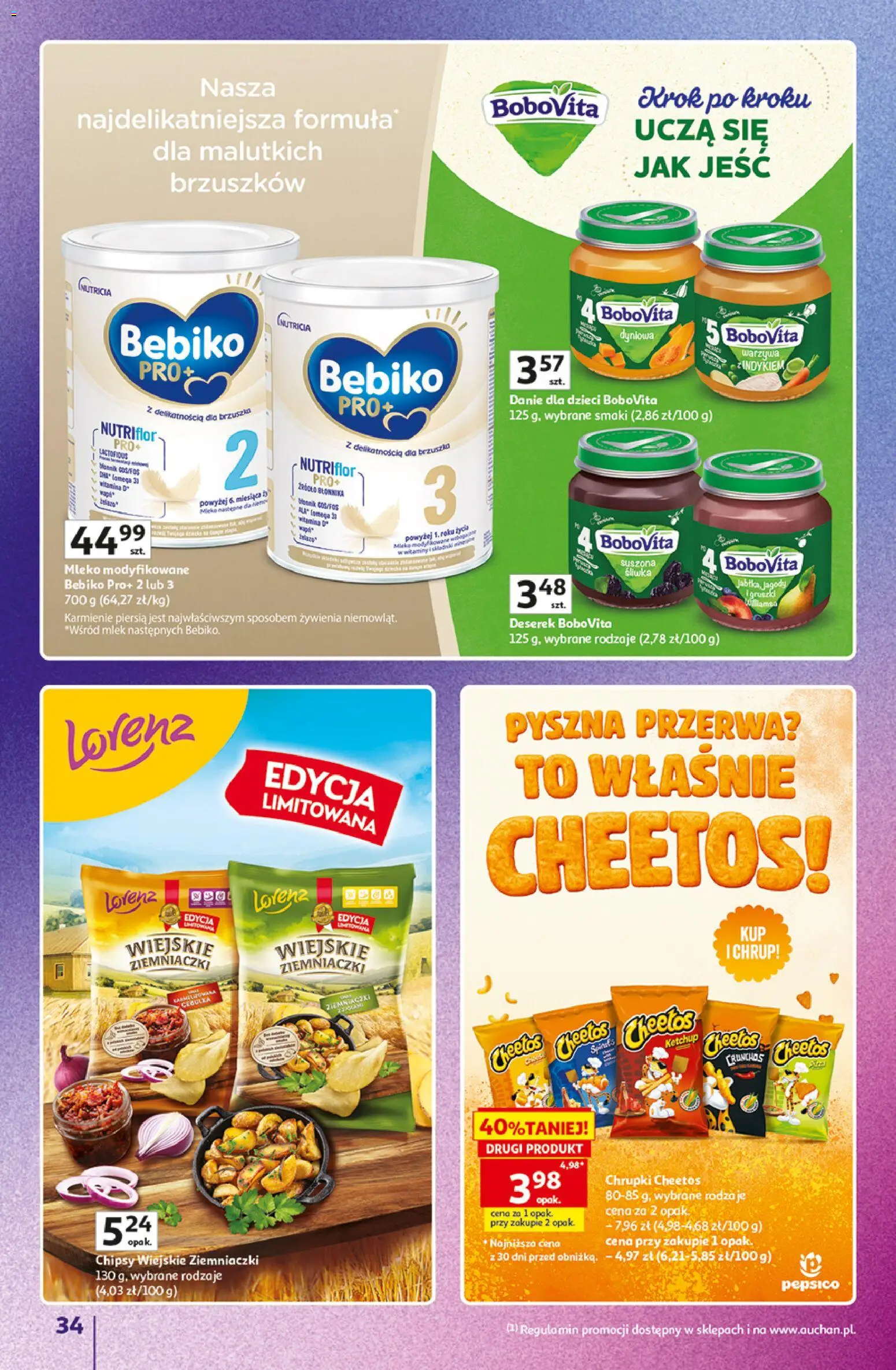 Auchan gazetka - 30 Lat Hipermarket Znane marki od 03.09.2026 | Strona: 34 | Produkty: Ketchup, Mleko, Bebiko, Warzywa