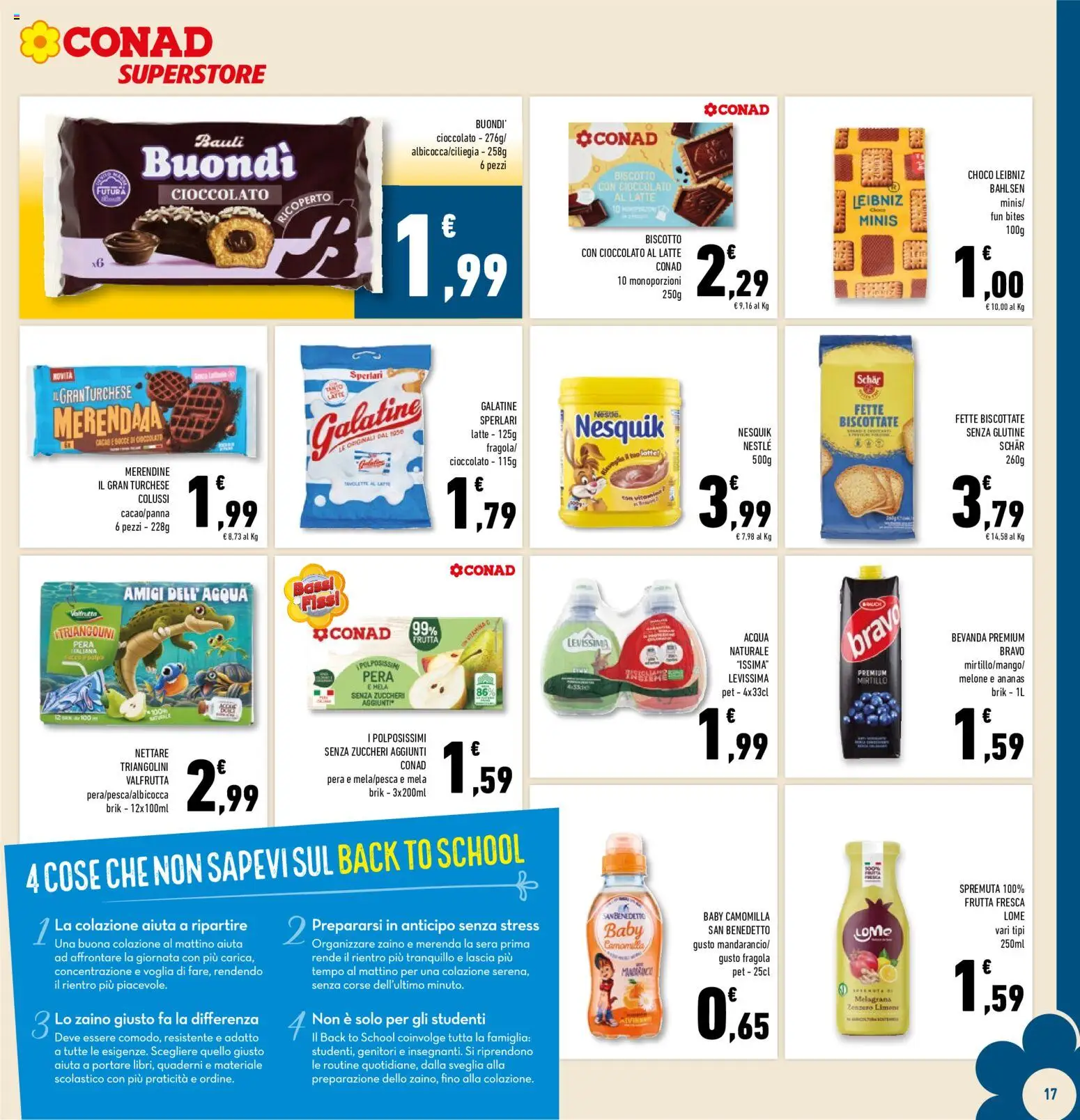 Volantino Conad del 26/08/2026 | Pagina: 17 | Prodotti: Latte, Melone, Acqua naturale, Zenzero