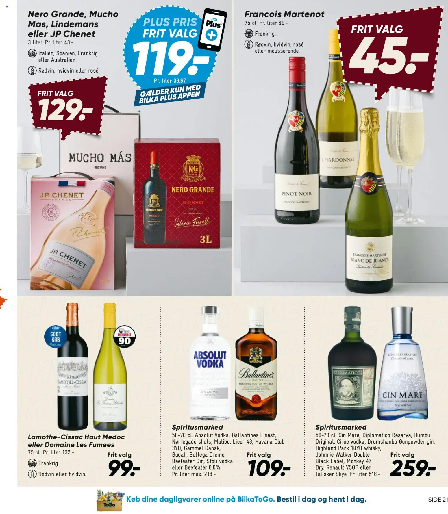 Bilka tilbudsavis – gyldig fra 11/09/2026 | Side: 29 | Produkter: Gin, Vodka, Whisky, Havana Club