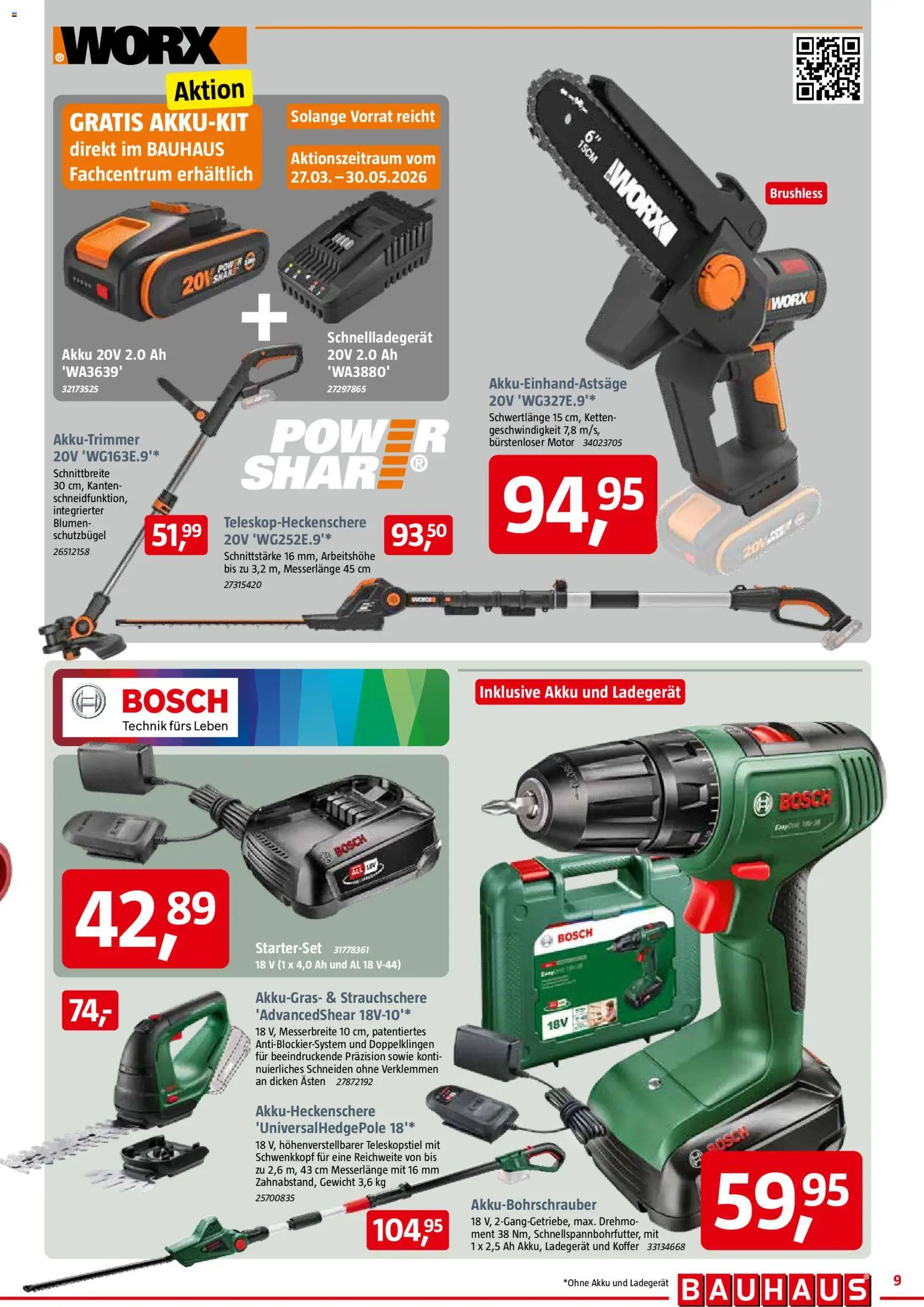 Bauhaus Prospekt 	 – gültig ab 16.05.2026 | Seite: 9 | Produkte: Bosch, Gewicht, Blumen, Koffer