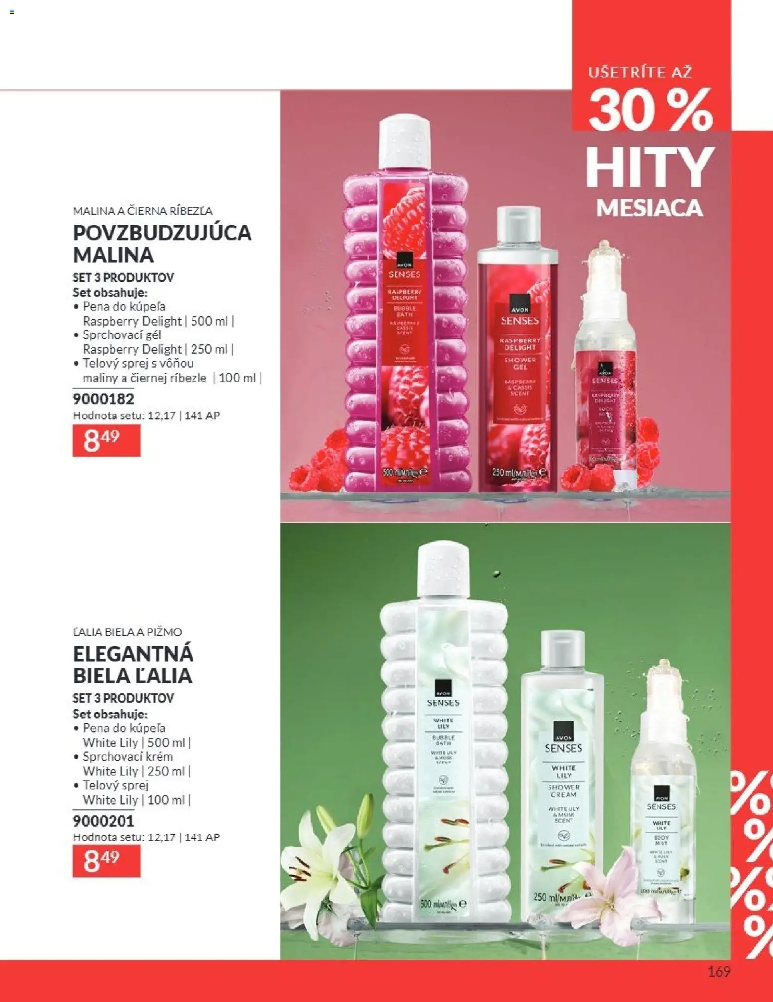 Nové Avon akcie – leták je platný od 01.08.2026 | Strana: 169 | Produkty: Ríbezle, Pena do kúpeľa, Krém, Maliny