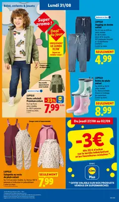 LIDL - Prévisualisation de LUPILU, Bottes de pluie, enfant, Du 24/25 au 32/33, selon modèle., Ex. Dessous/semelle, d'usure et mélange, de caoutchouc., L'unité au choix. valide à partir de 27/08/2026 | Page: 57