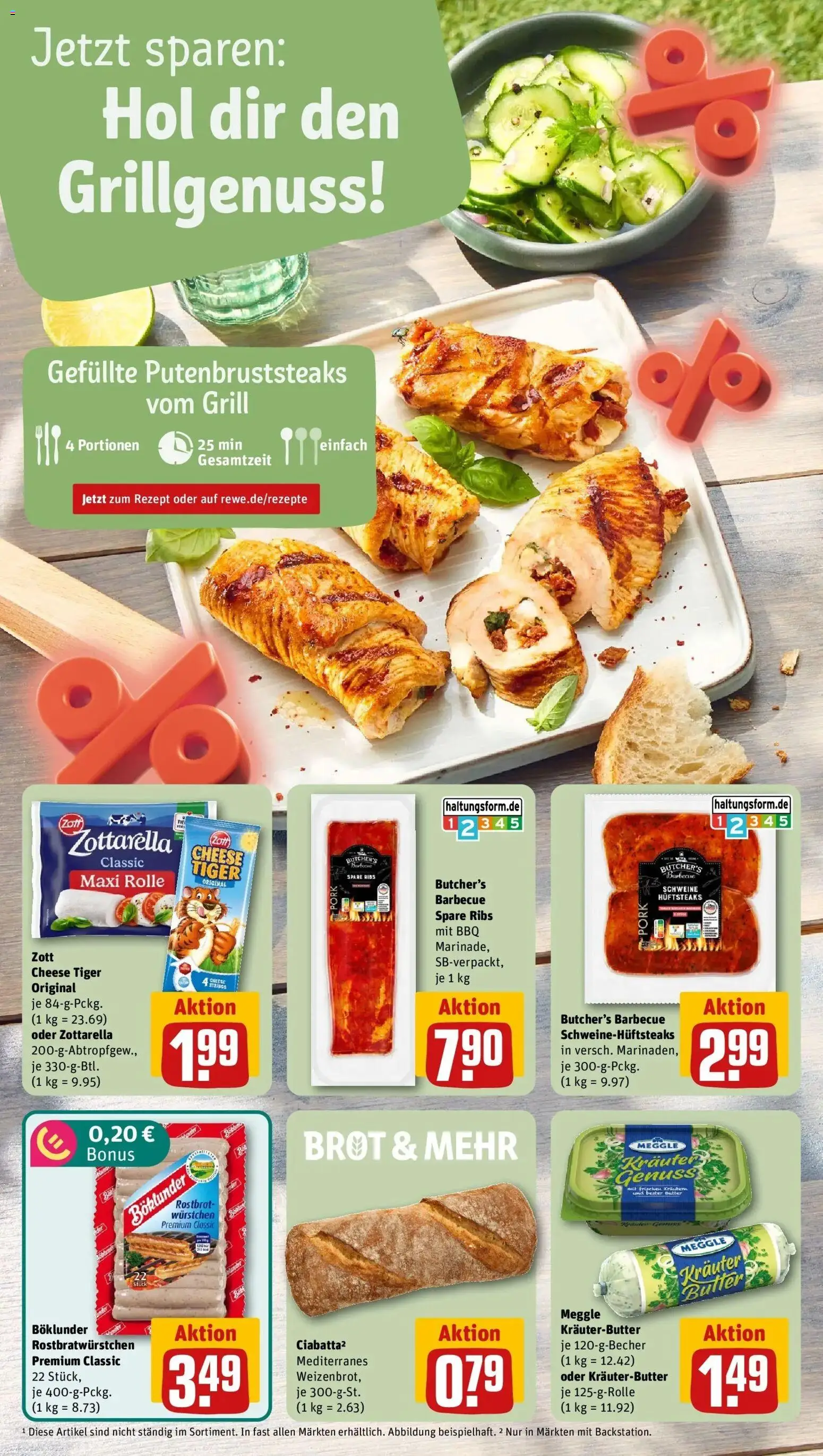 Rewe Prospekt Berlin / Prenzlauer Berg – gültig ab 03.08.2026 | Seite: 4 | Produkte: Butter, Spare ribs, Kräuterbutter, Brot