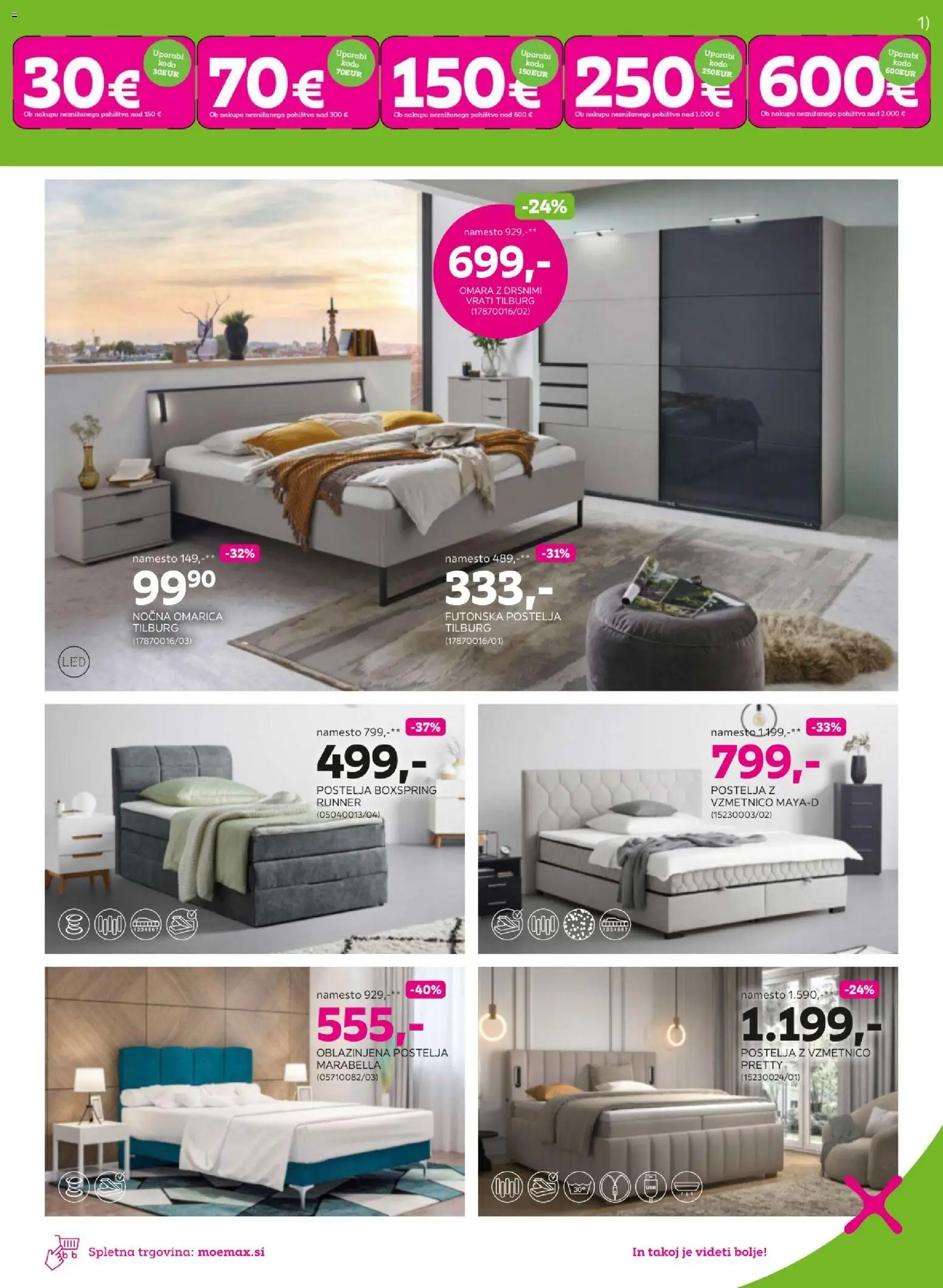 Novi Mömax katalog ponudbe – veljaven od 15.06.2026 | Stran: 5 | Izdelki: Pohištvo, Postelja, Omara, Omarica