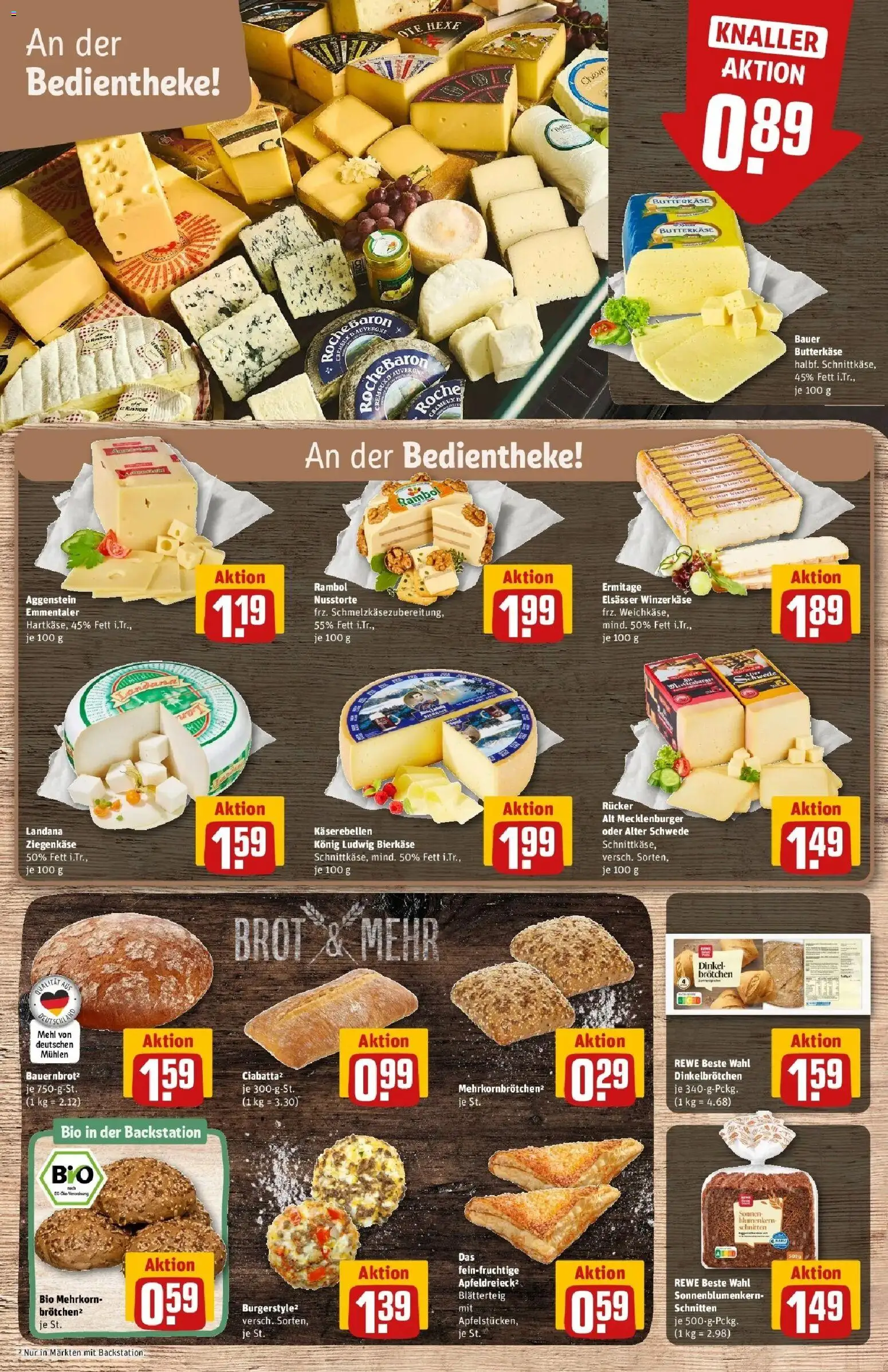 Rewe Prospekt Pegnitz	 – gültig ab 20.04.2026 | Seite: 17 | Produkte: Mehl, Käse, Ziegenkäse, Brot