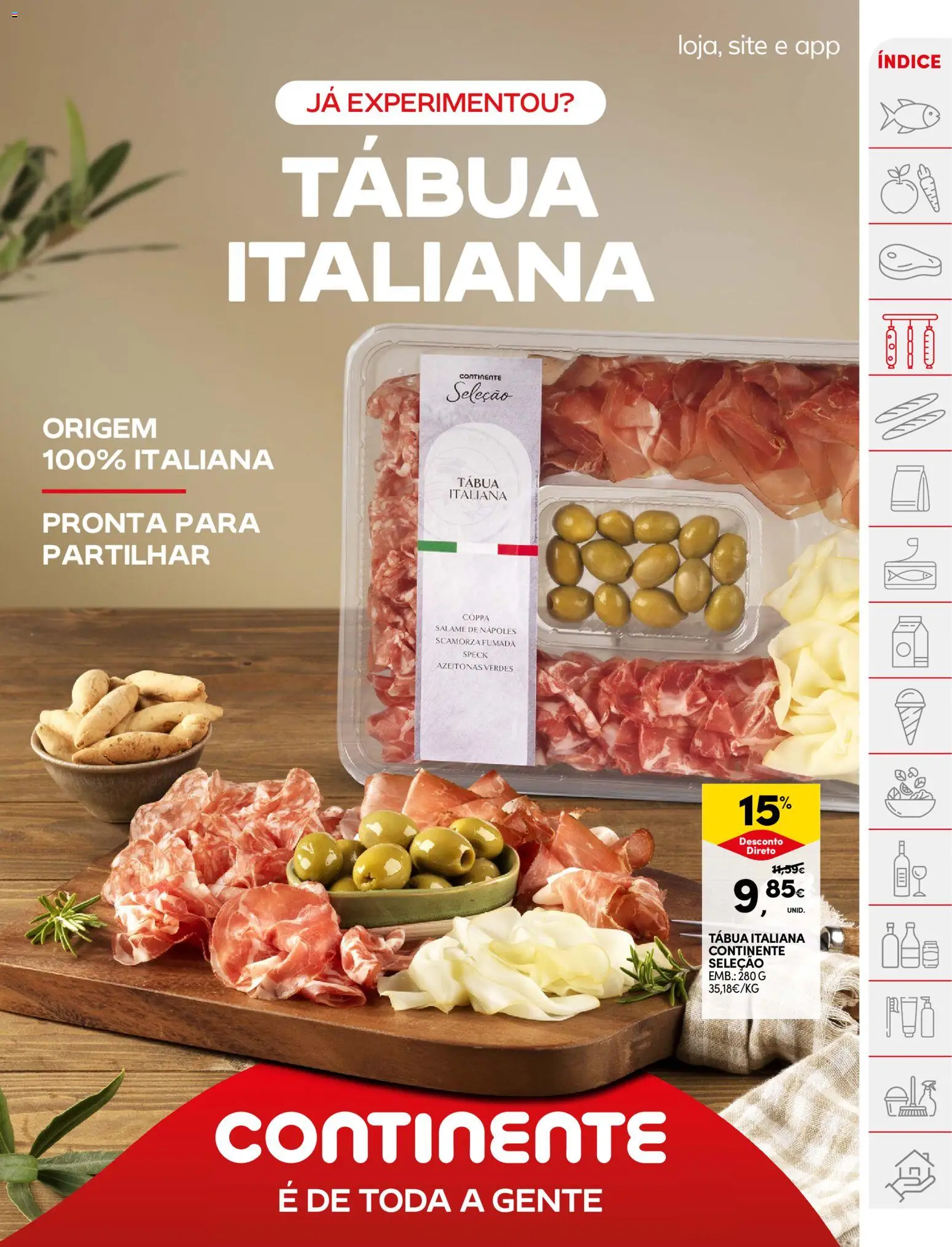 Continente folheto │ válido de 16.06.2026 | Página: 13 | Produtos: Tábua, Azeitonas, Salame