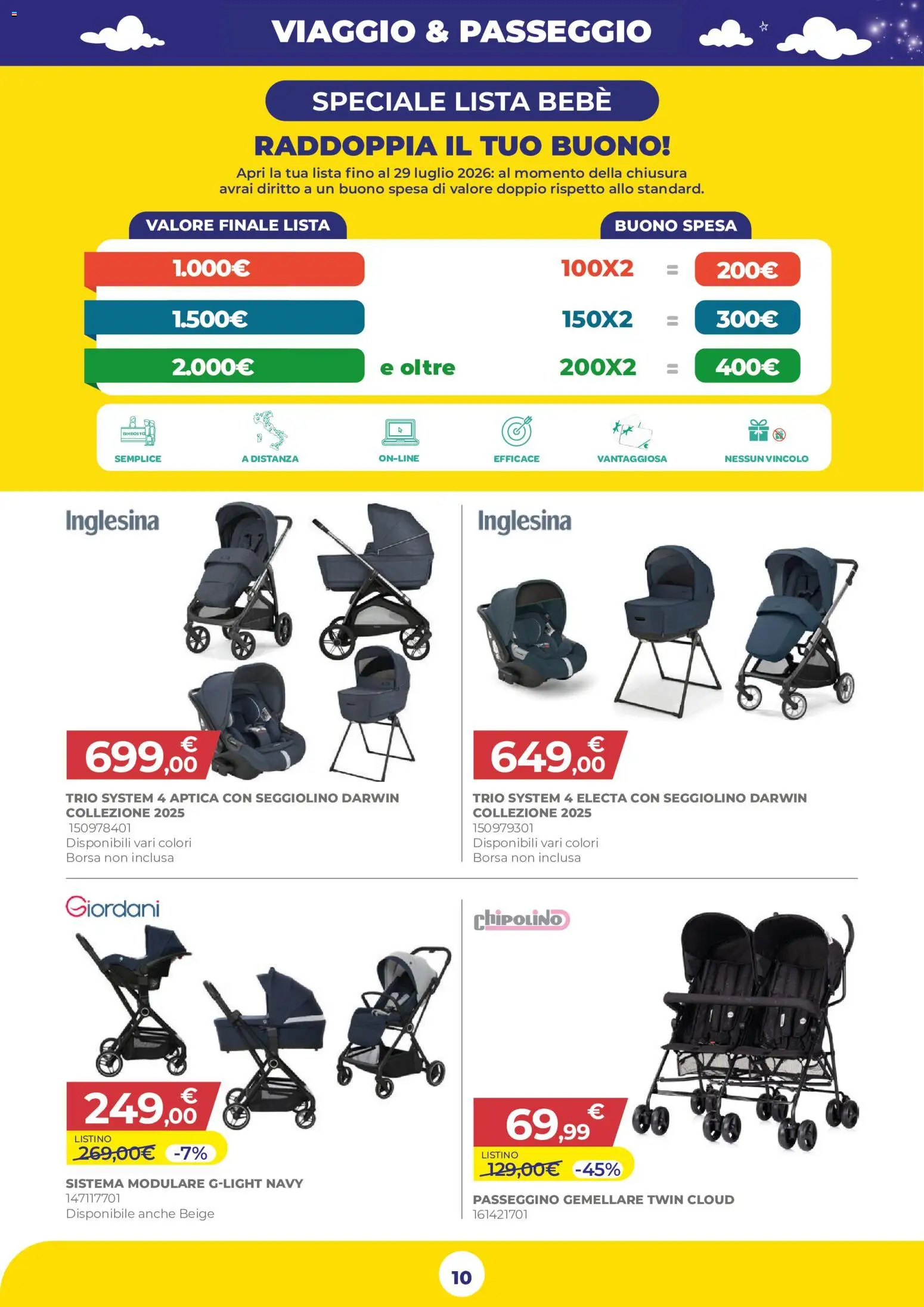 Volantino Toys Center del 16/07/2026 | Pagina: 10 | Prodotti: Passeggino, Seggiolino, Borsa