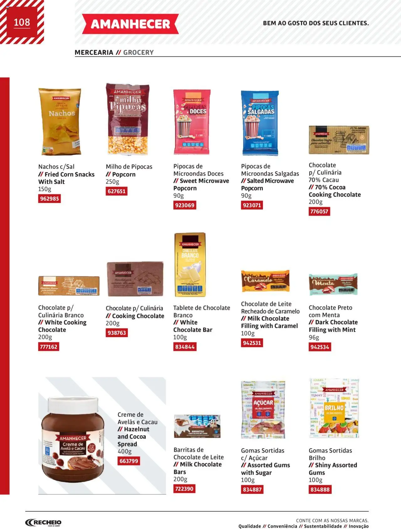 Recheio AS NOSSAS MARCAS │ válido de 19/12/2023 | Página: 108 | Produtos: Pipocas, Açúcar, Doces, Creme