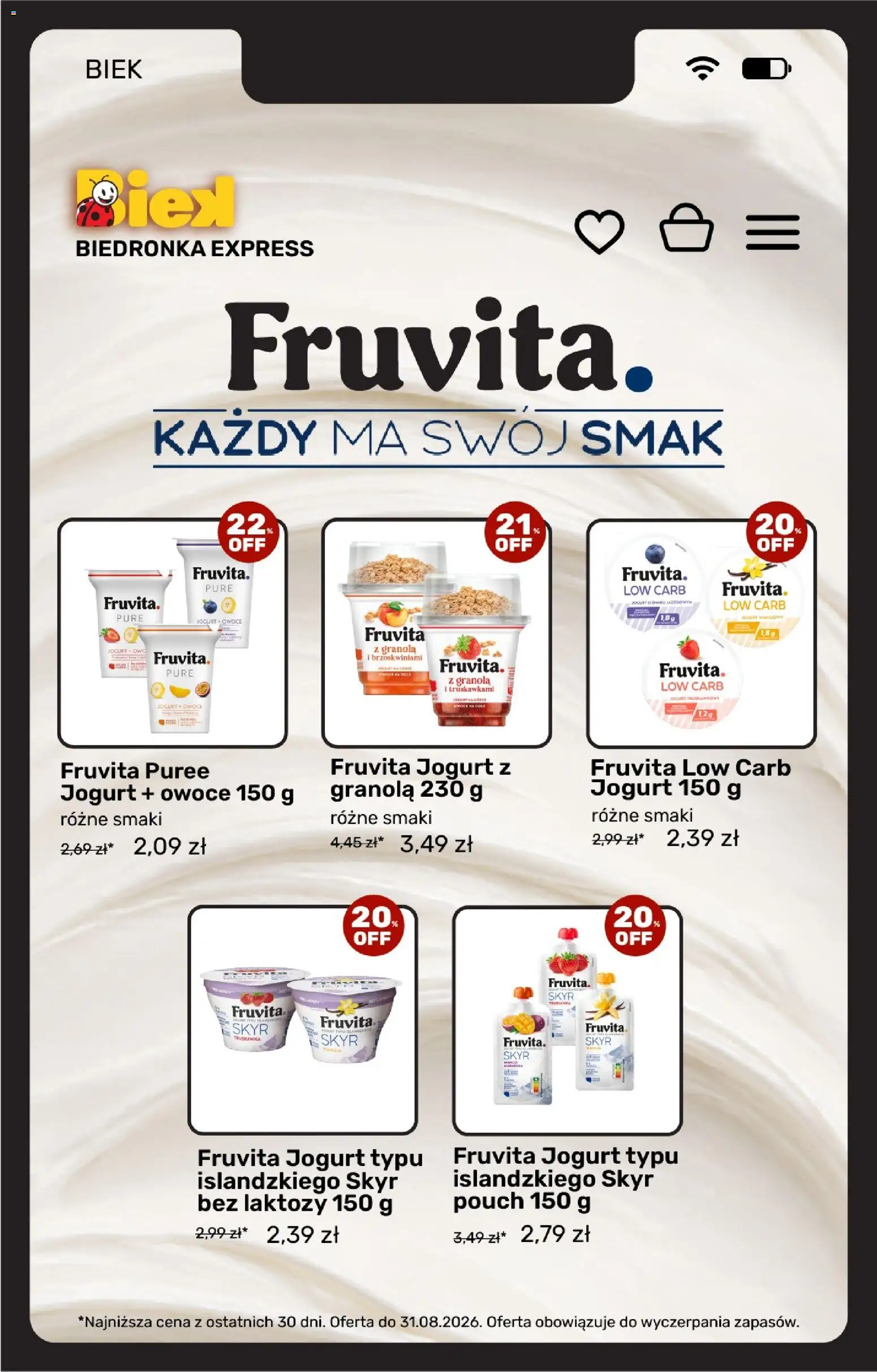 Biedronka Polsko leták - Biek oferta od 28.08.2026 | Strana: 14 | Produkty: Granola, Jogurt, Skyr