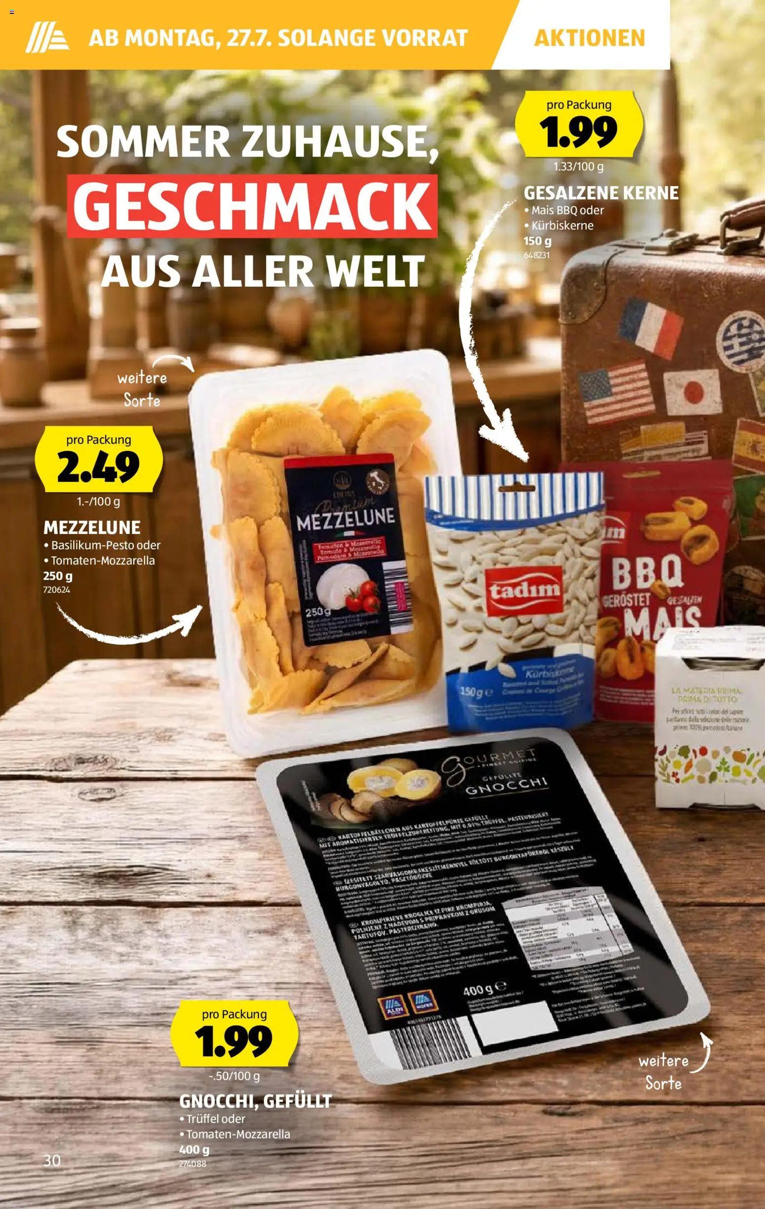 Aldi aktionen – gültig ab 23.07.2026 | Seite: 30 | Produkte: Mais, Snacks, Pasta