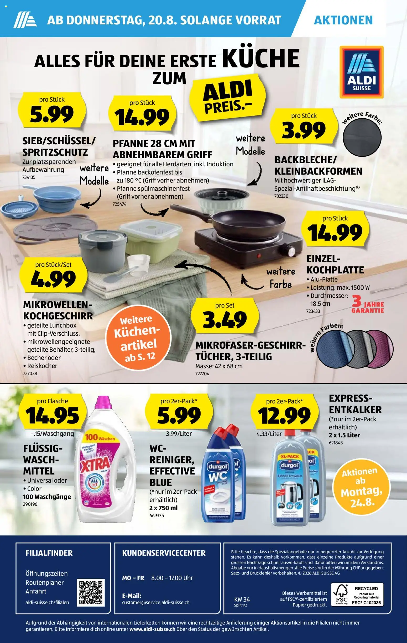 Aldi aktionen – gültig ab 20.08.2026 | Seite: 36 | Produkte: Uhr, Kochplatte