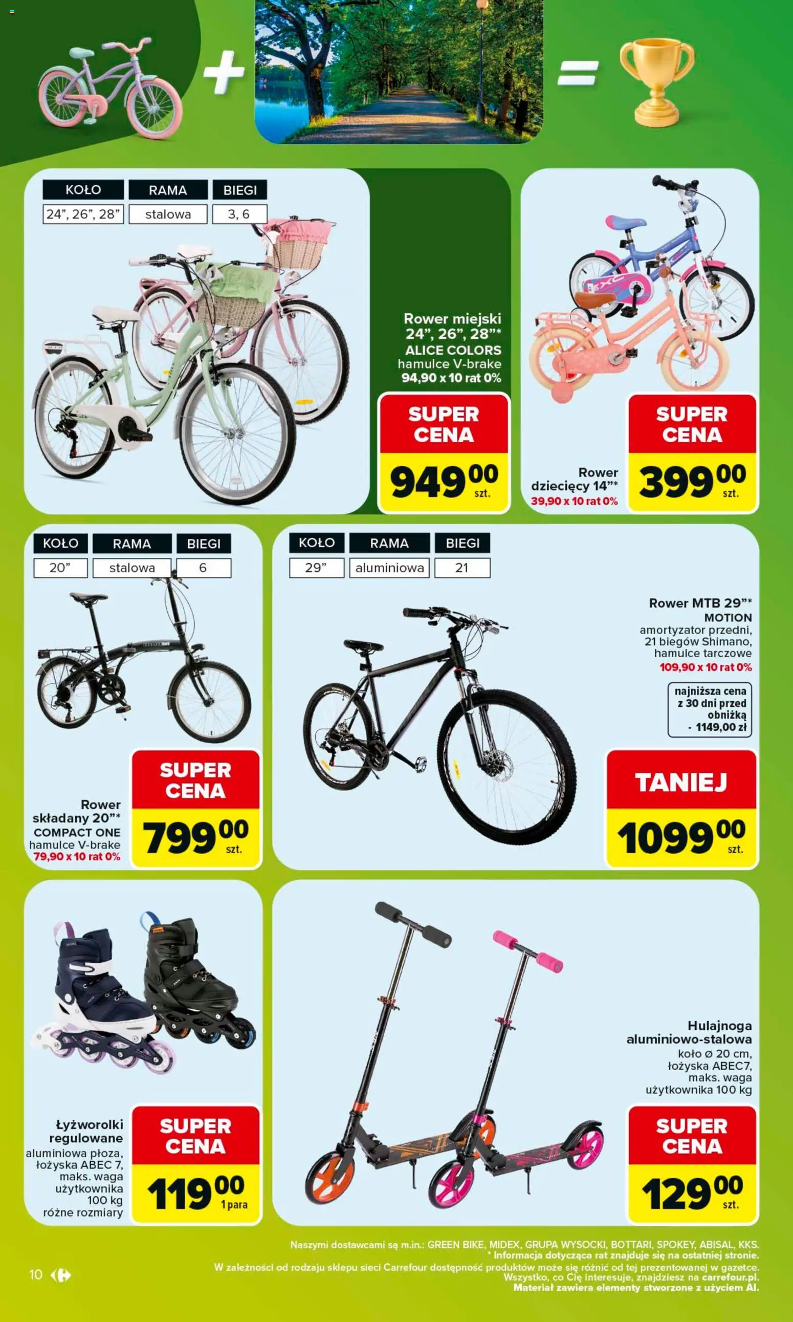 Carrefour gazetka - W sumie same okazje od 08.06.2026 | Strona: 10 | Produkty: Waga, Rower