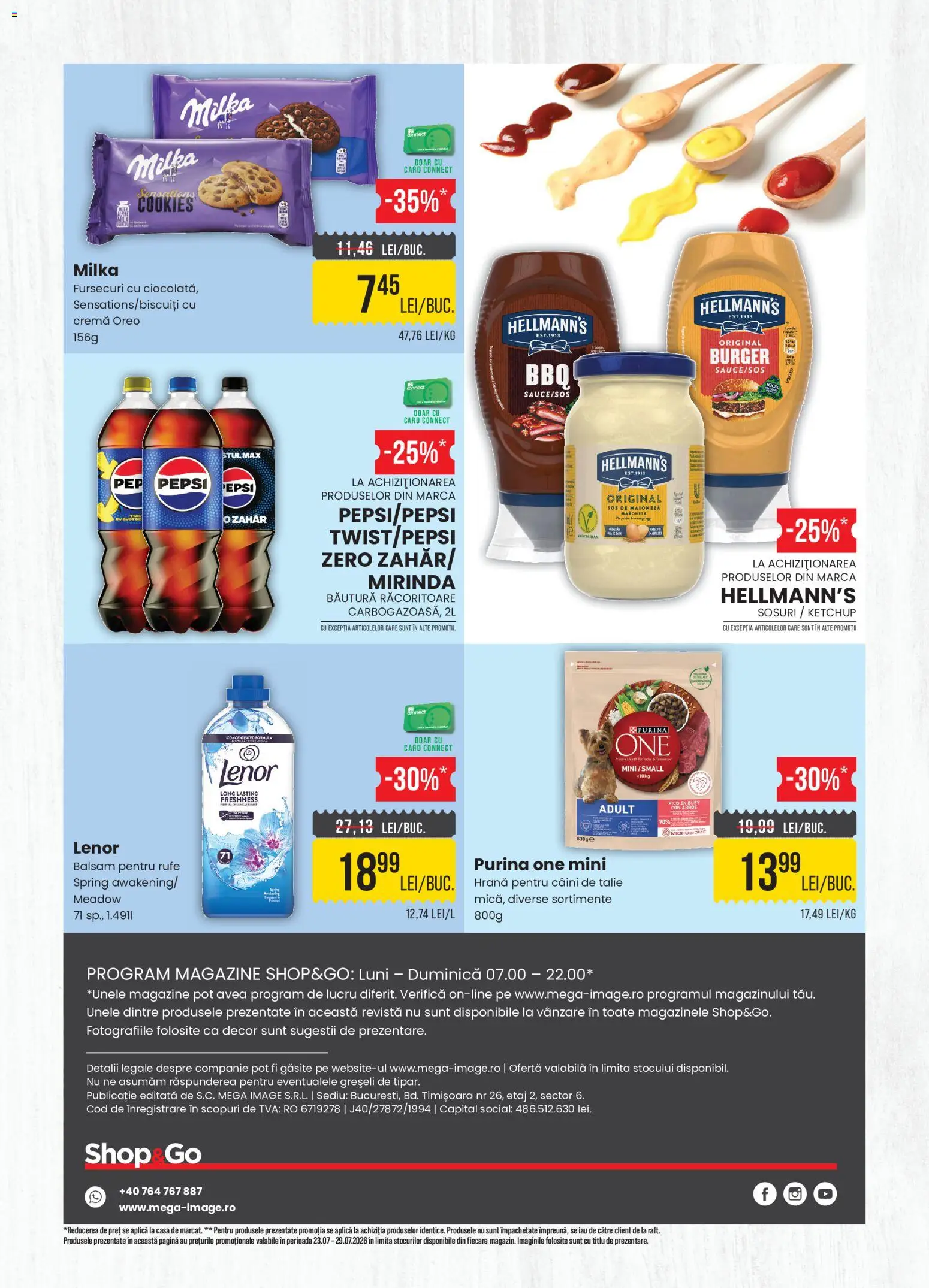 Noul catalog Mega Image – valabil de la 23.07.2026 | Pagină: 4 | Produse: Hrană pentru câini, Cremă, Burger, Zahăr