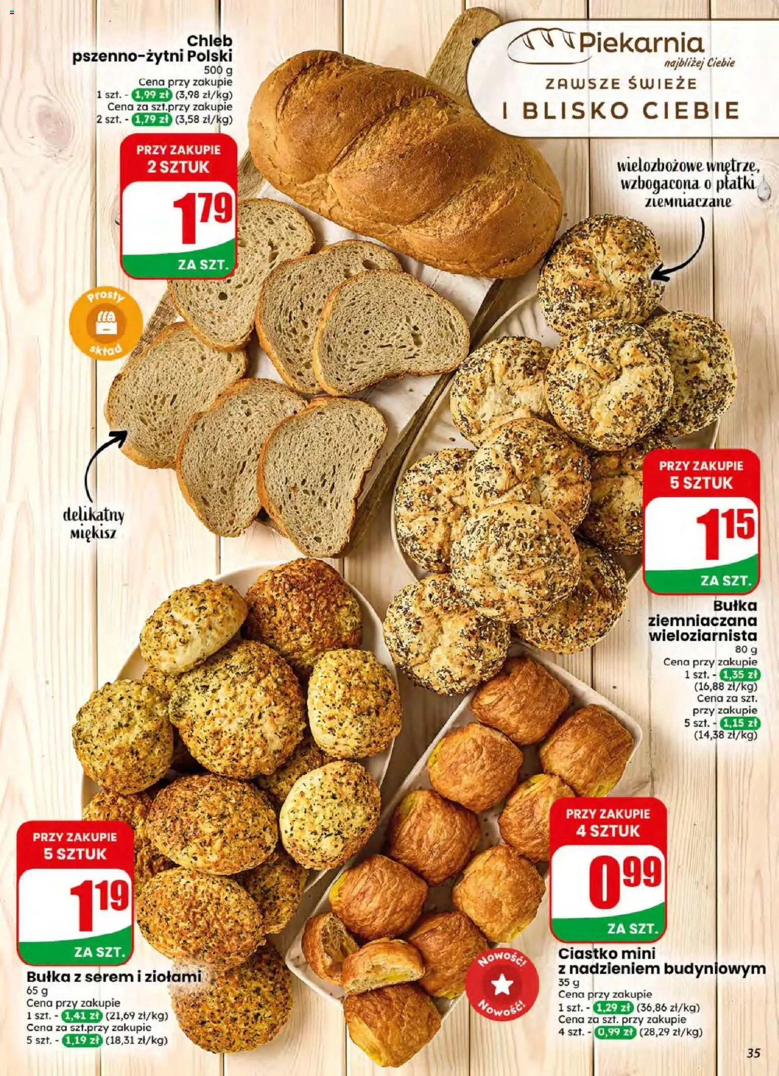 Dino gazetka od 05.08.2026 | Strona: 35 | Produkty: Piekarnia, Bułka, Chleb, Płatki