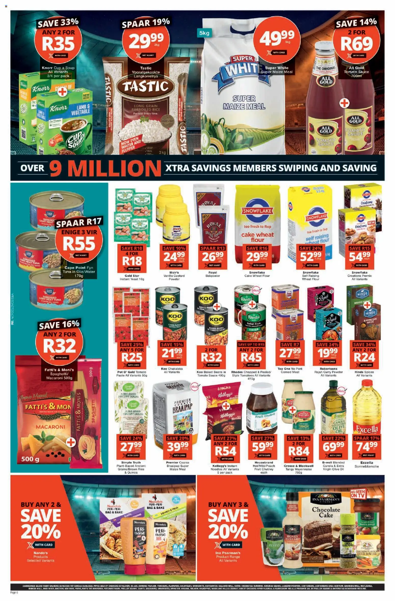New Checkers catalogue – valid from 22/06/2026 | Page: 6 | Products: Light, Tomatoes, Tomato sauce, Stock