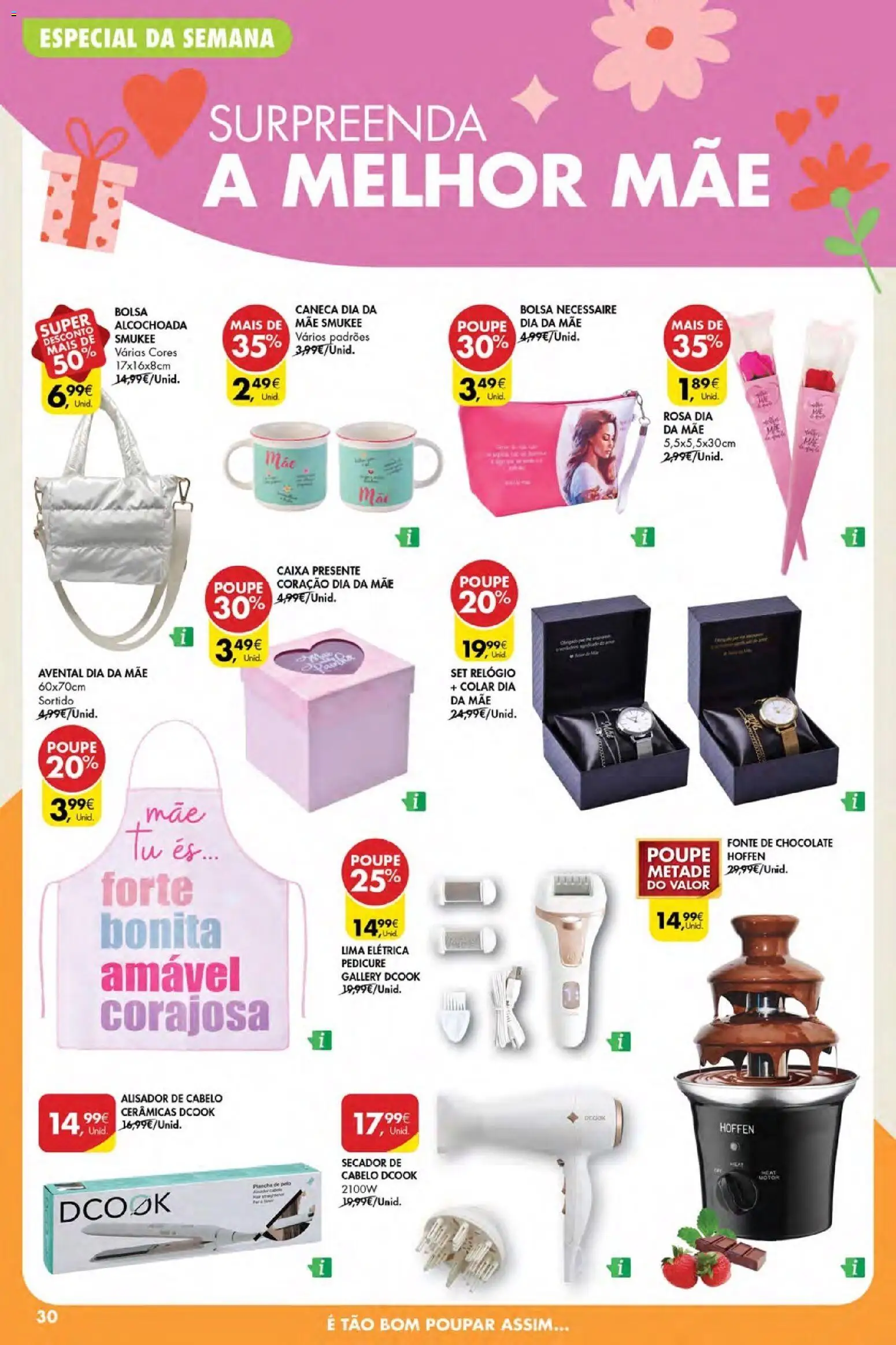 Pingo Doce Poupe Esta Semana Açores │ válido de 30.04.2026 | Página: 30 | Produtos: Secador de cabelo, Alisador, Caneca, Chocolate
