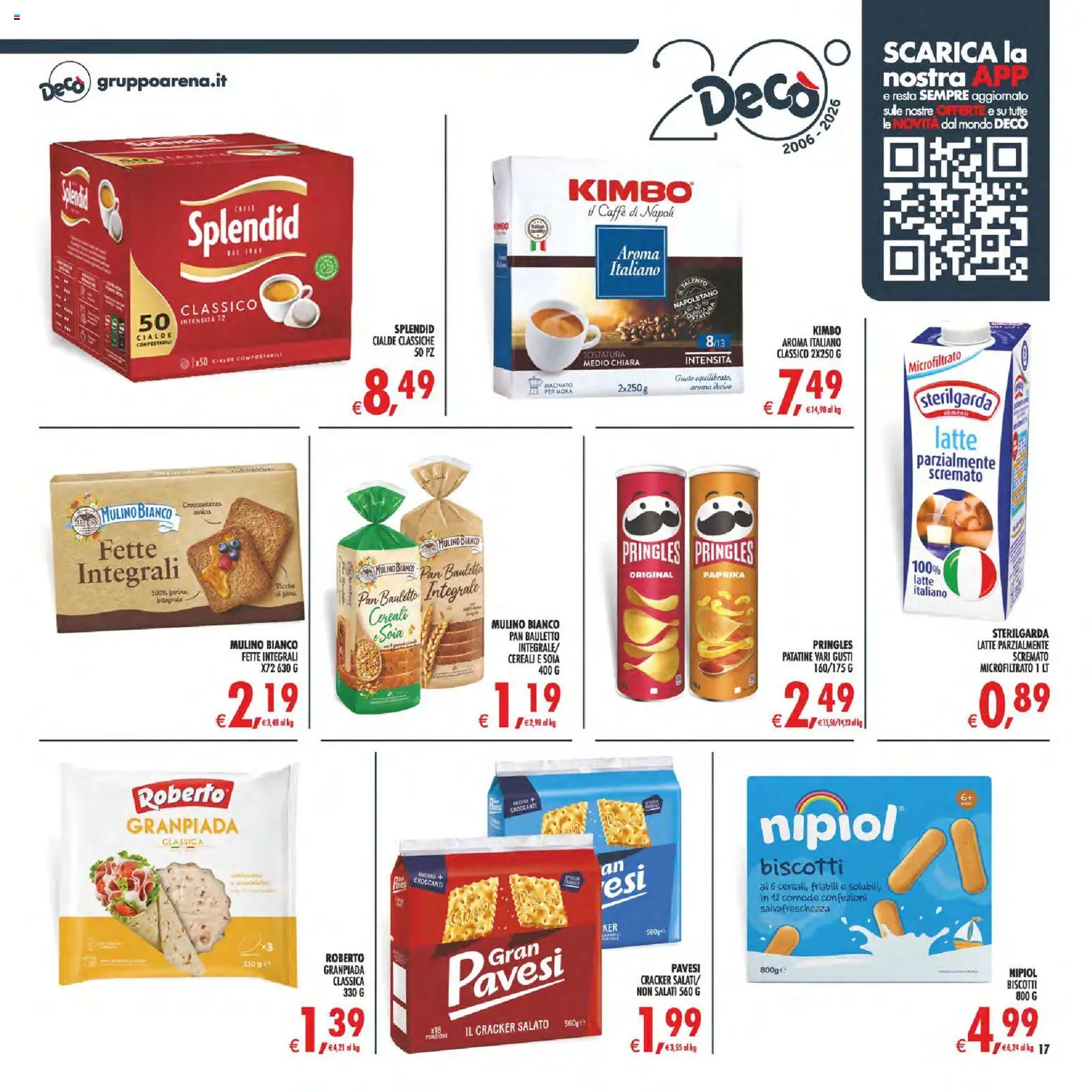 Volantino Decò del 01/09/2026 | Pagina: 17 | Prodotti: Cereali, Patatine, Latte parzialmente scremato, Macinato