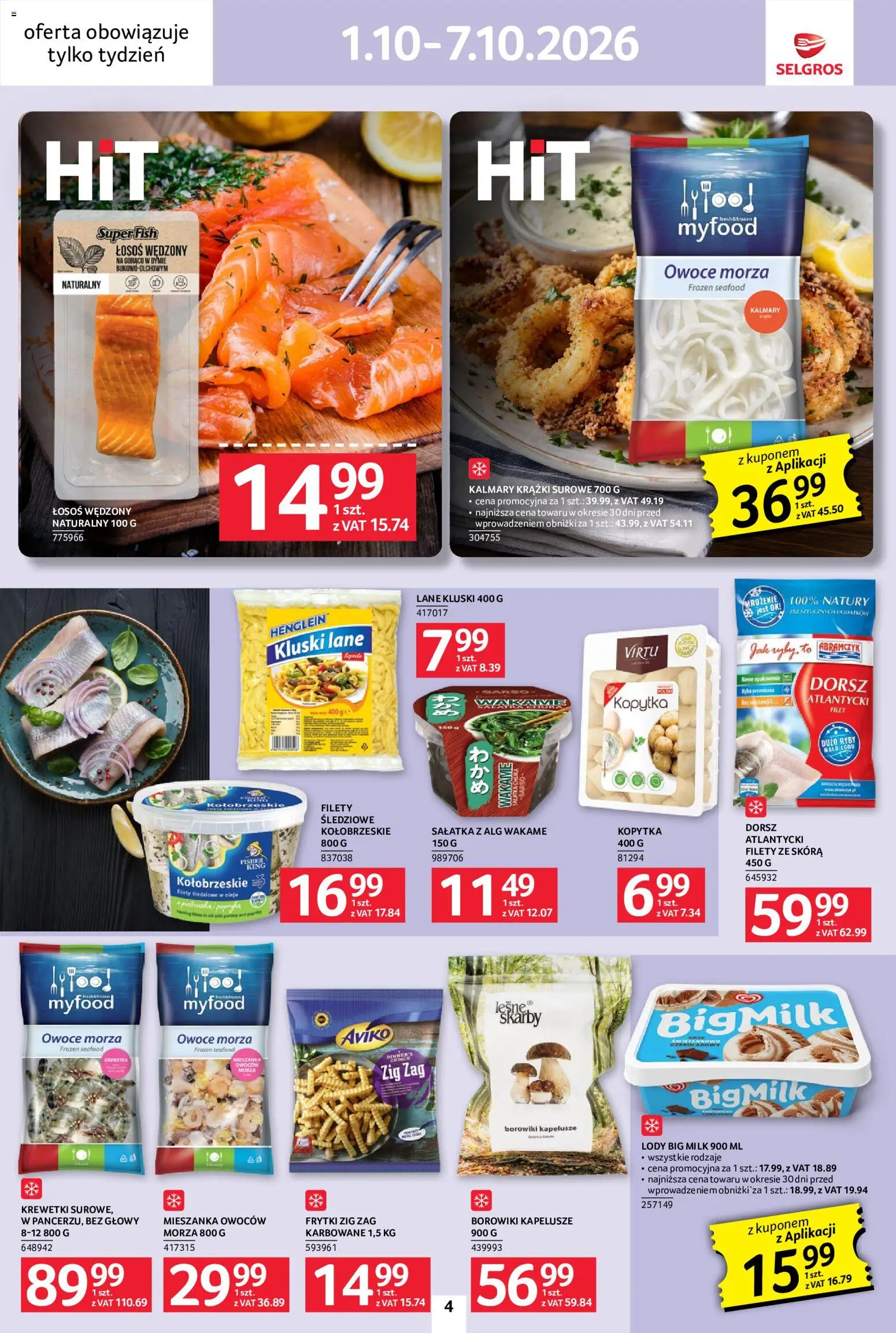 Selgros cash&carry gazetka - Jeszcze więcej super promocji od 01.10.2026 | Strona: 4 | Produkty: Krewetki, Łosoś wędzony na gorąco, Sałatka, Owoce