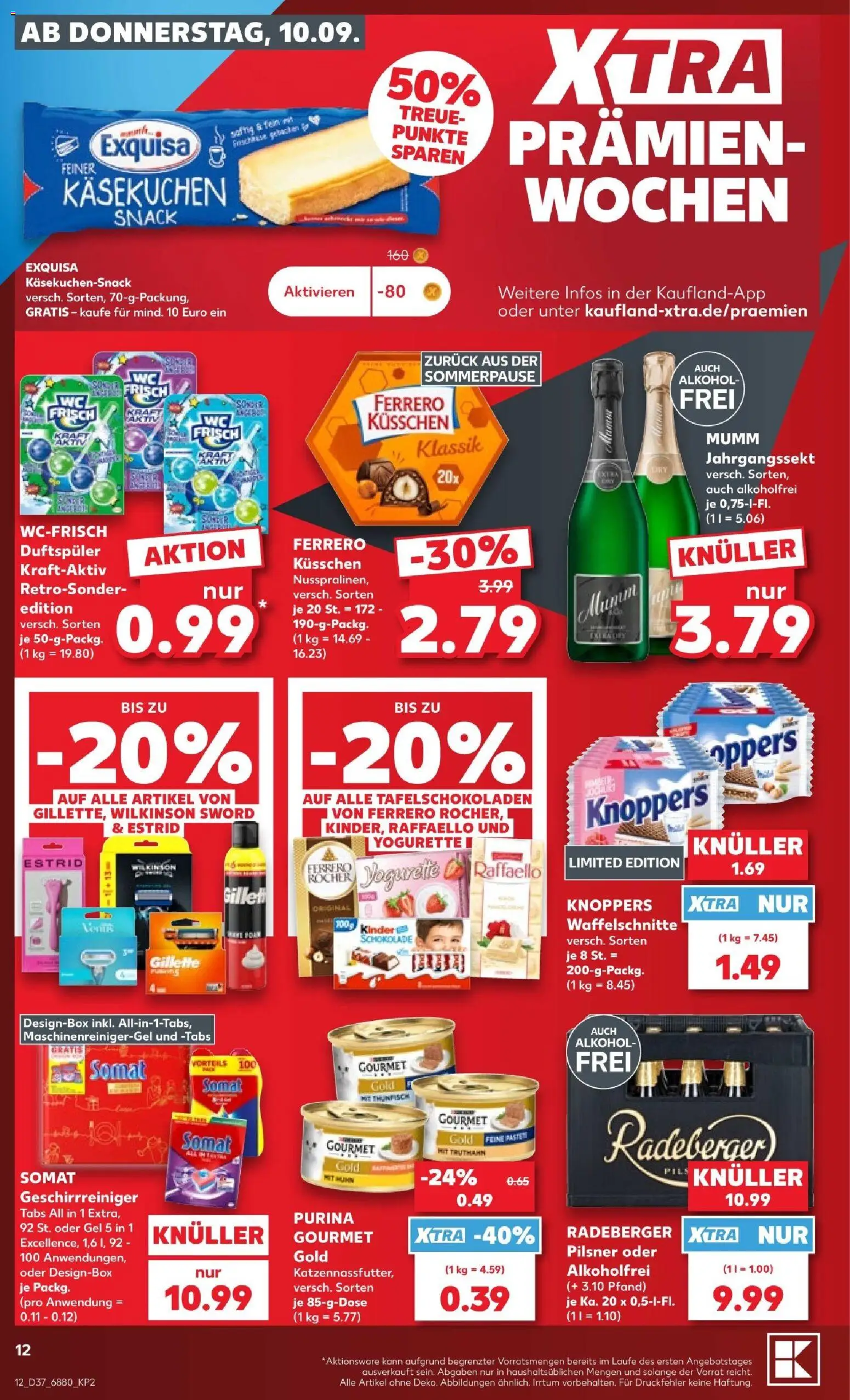 Kaufland Prospekt Völklingen – gültig ab 10.09.2026 | Seite: 12 | Produkte: Ferrero rocher, Yogurette, Schokolade, Exquisa
