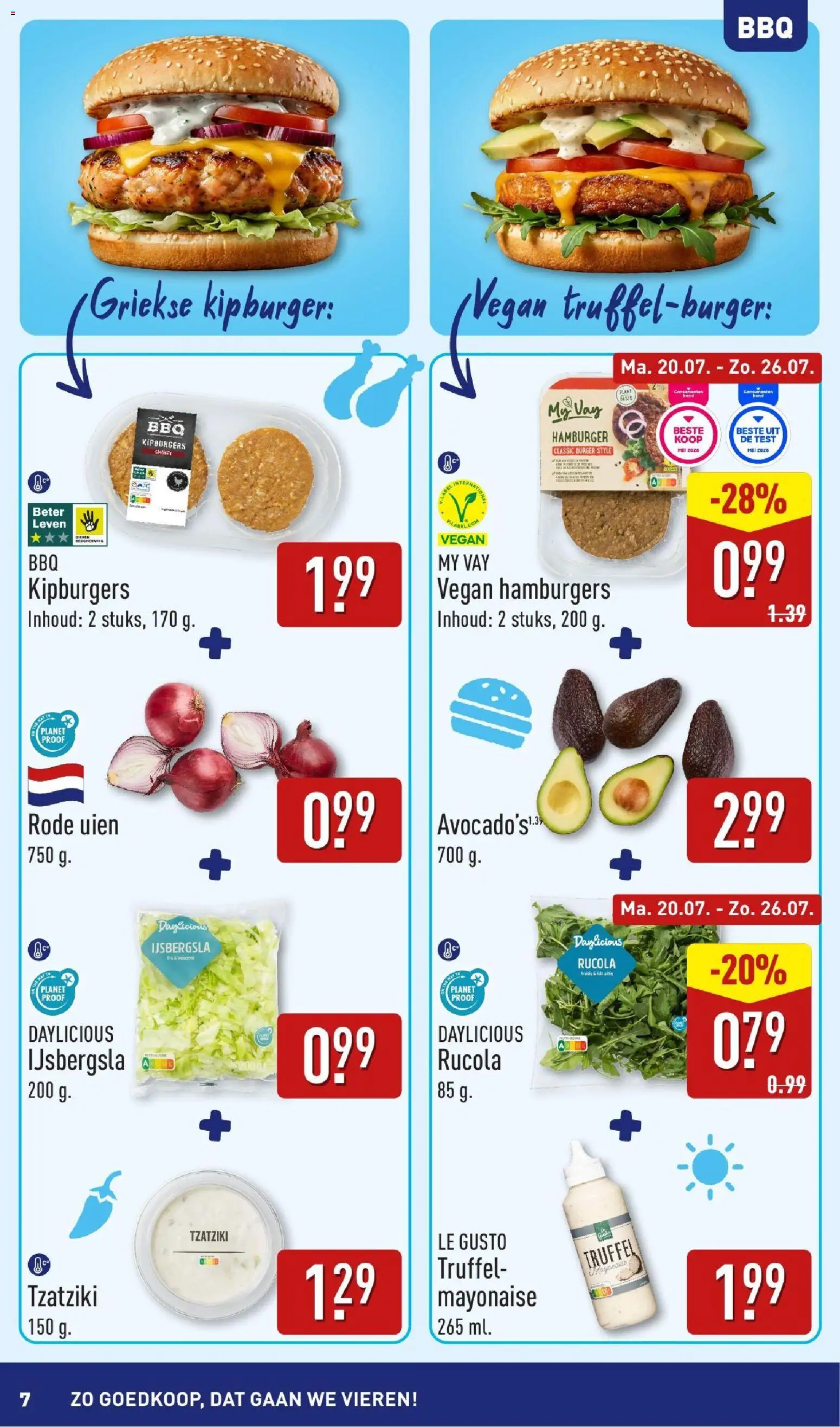 {H1} | Pagina: 7 | Producten: Rucola, Hamburger
