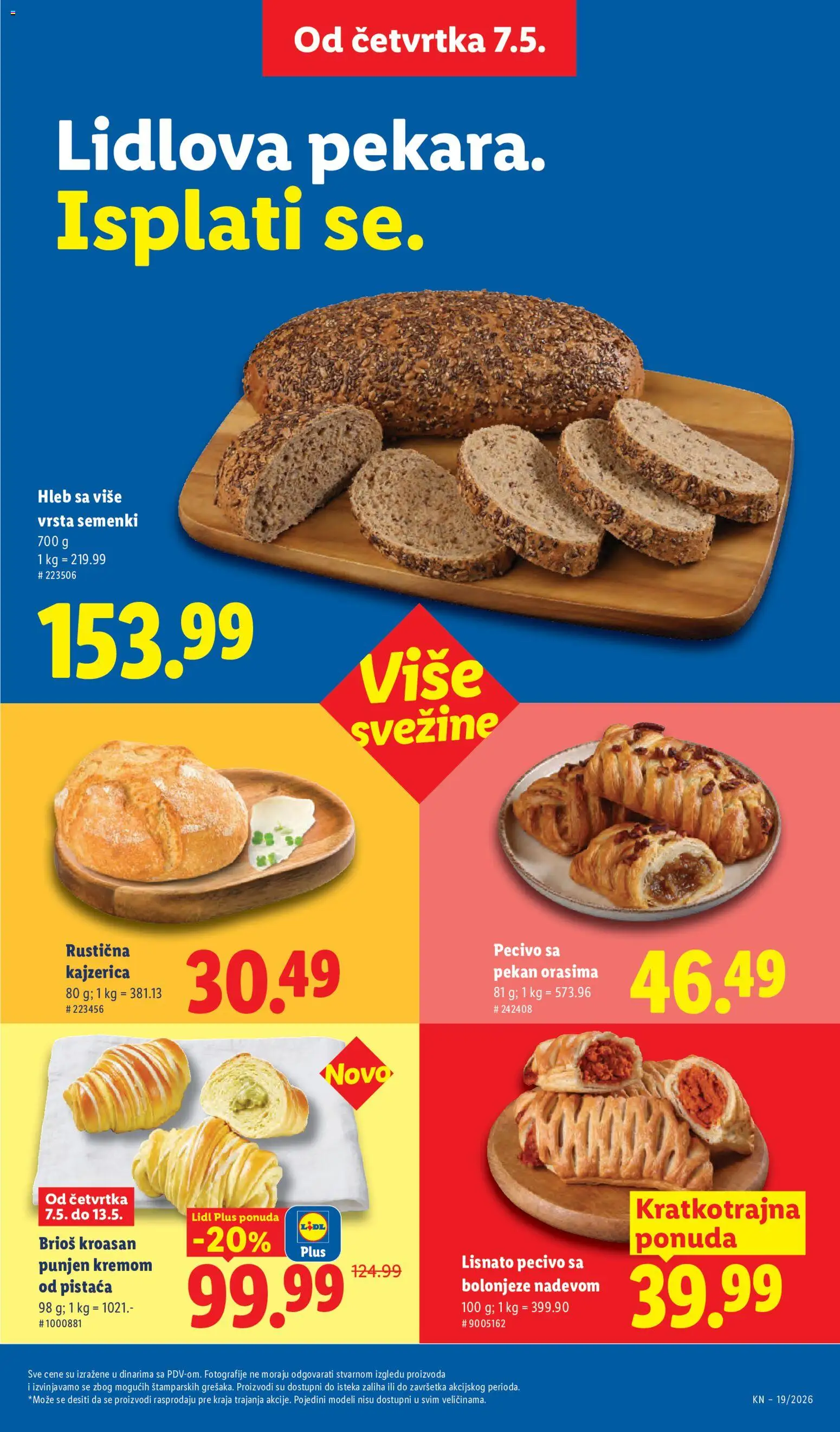 Lidl katalog - važi od 07.05.2026 | Strana: 19 | Proizvode: Kroasan, Hleb, Pecivo