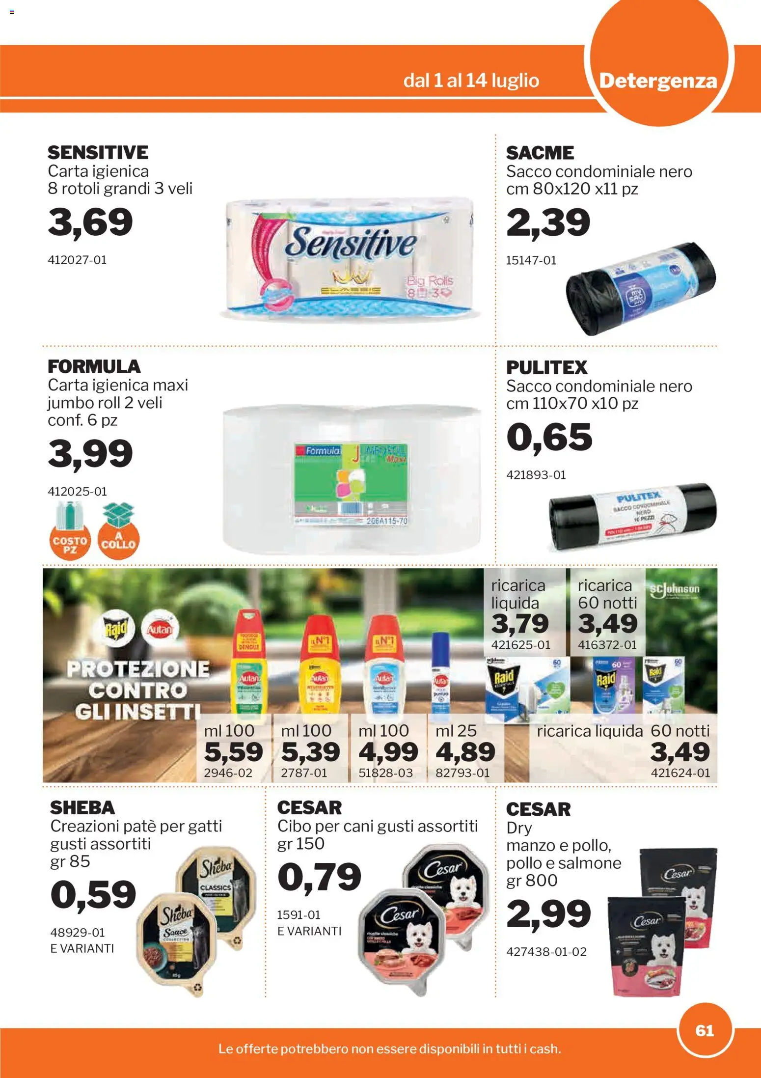 Volantino Sogegross del 01/07/2026 | Pagina: 61 | Prodotti: Paté, Carta igienica, Salmone, Manzo