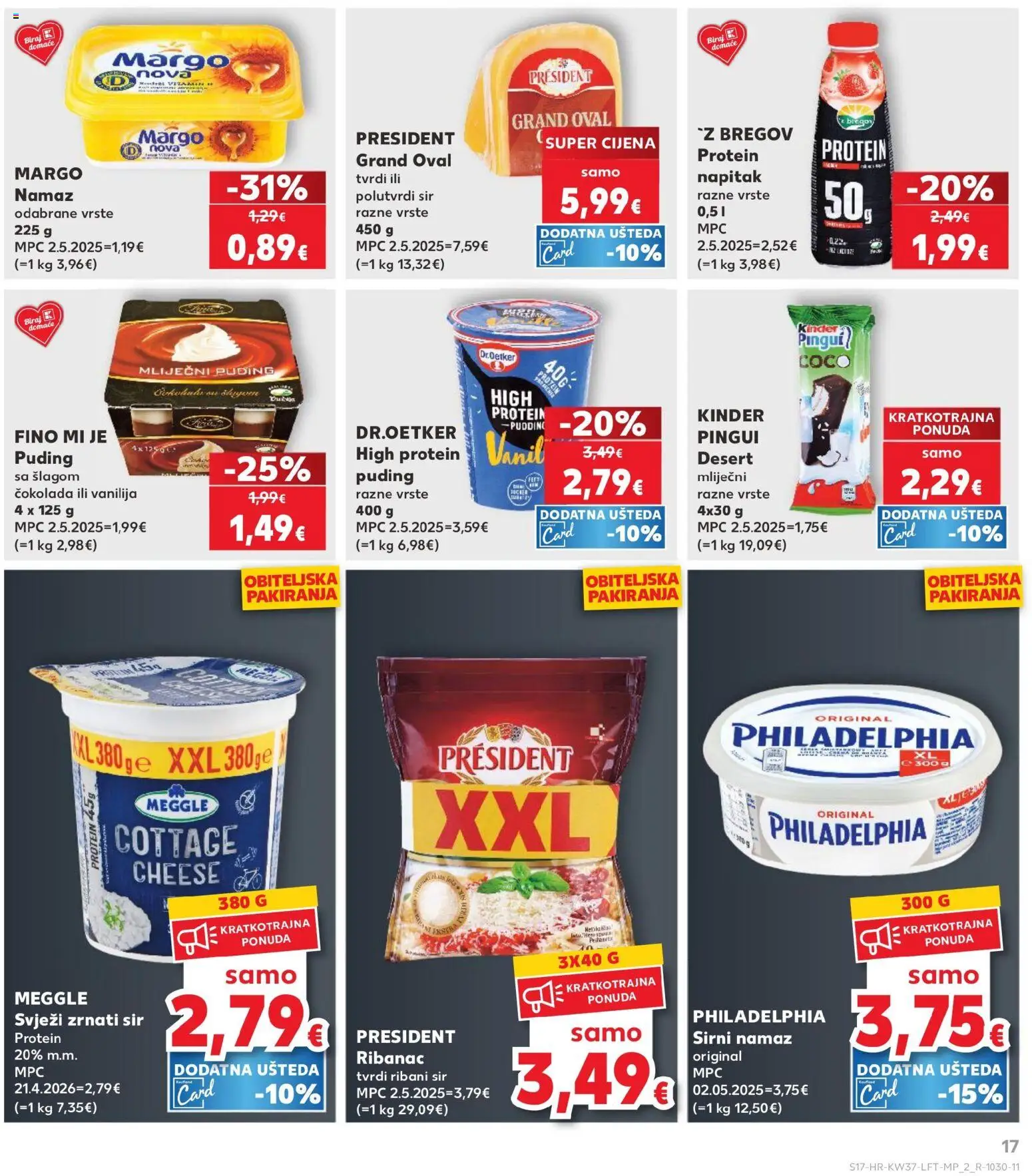 Kaufland katalog | vrijedi od 09.09.2026 | Stranica: 17 | Proizvodi: Protein, Cottage, Protein puding, Ribani sir