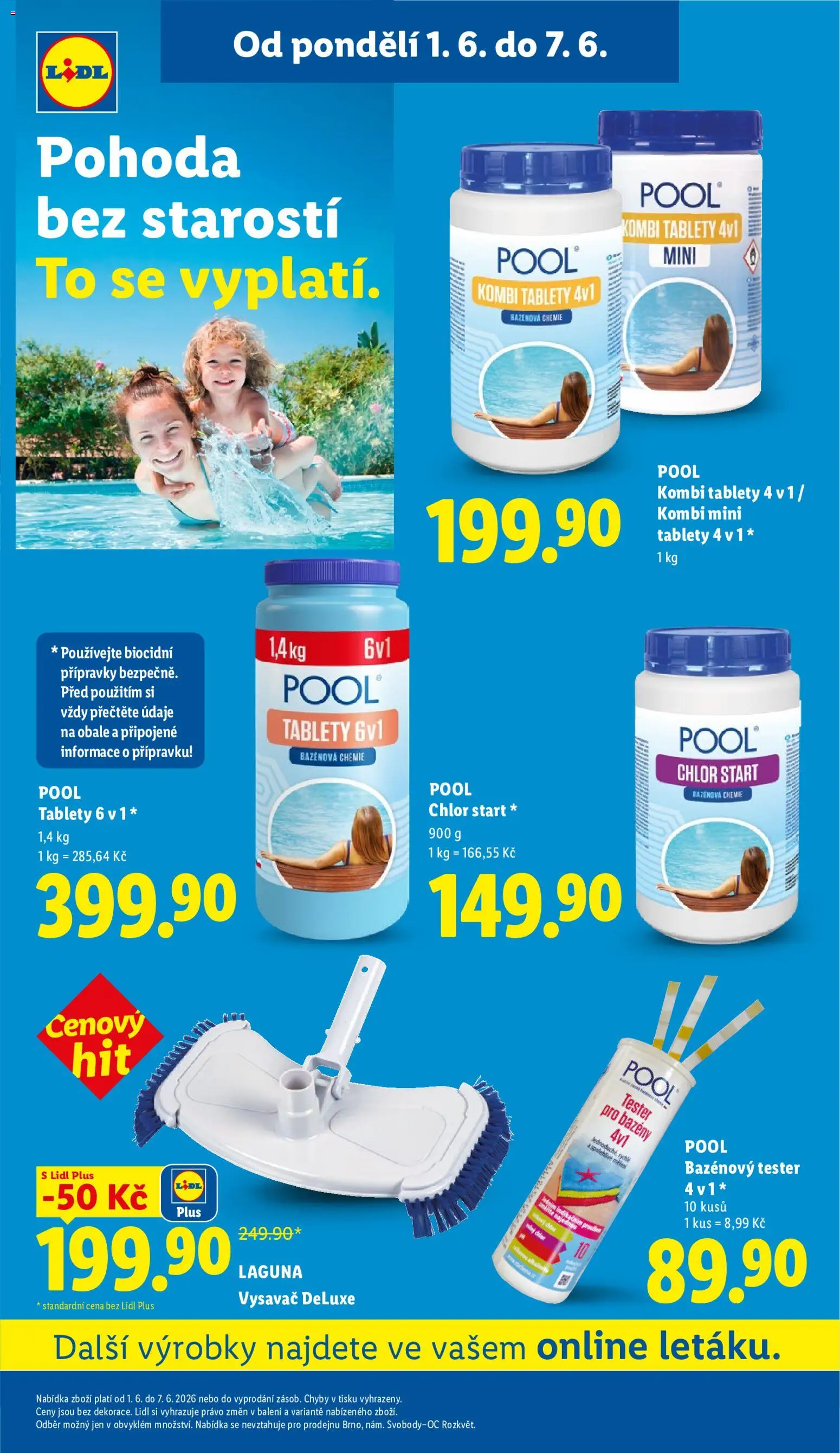 Lidl leták od 01.06.2026 | Strana: 47 | Produkty: Bazény, Bazénová chemie, Deluxe, Vysavač