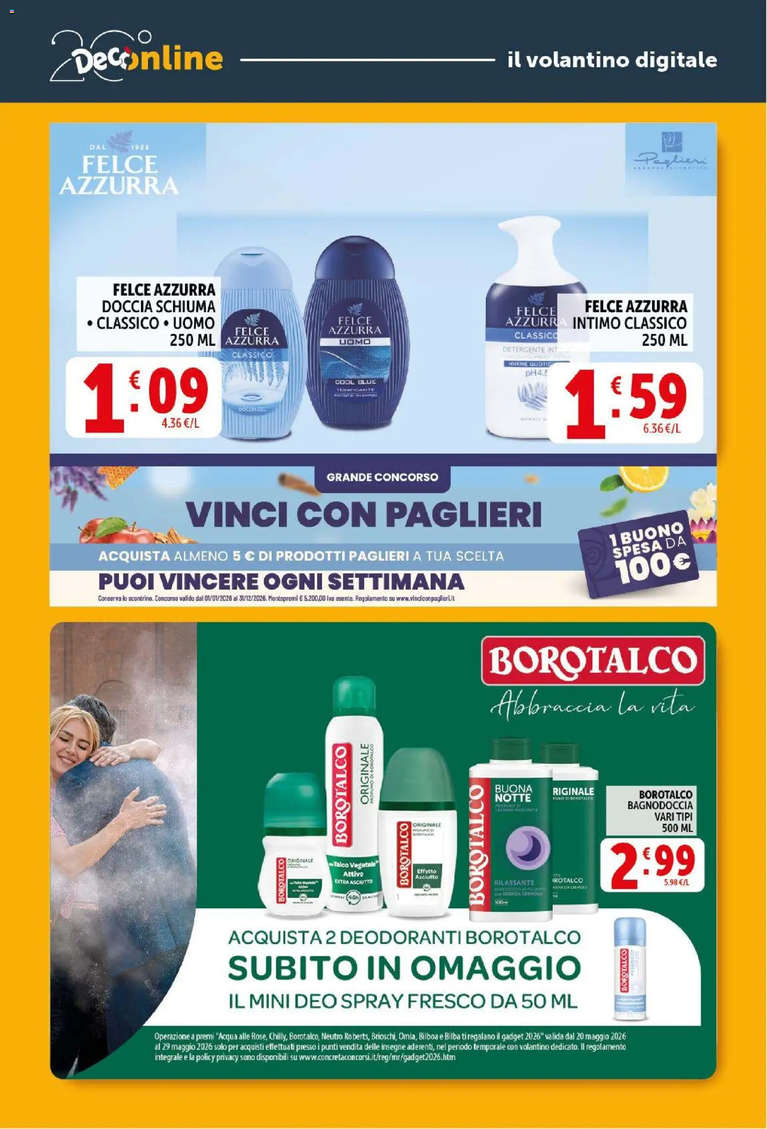Volantino Decò del 29.05.2026 | Pagina: 29 | Prodotti: Detergente, Intimo, Acqua, Profumo