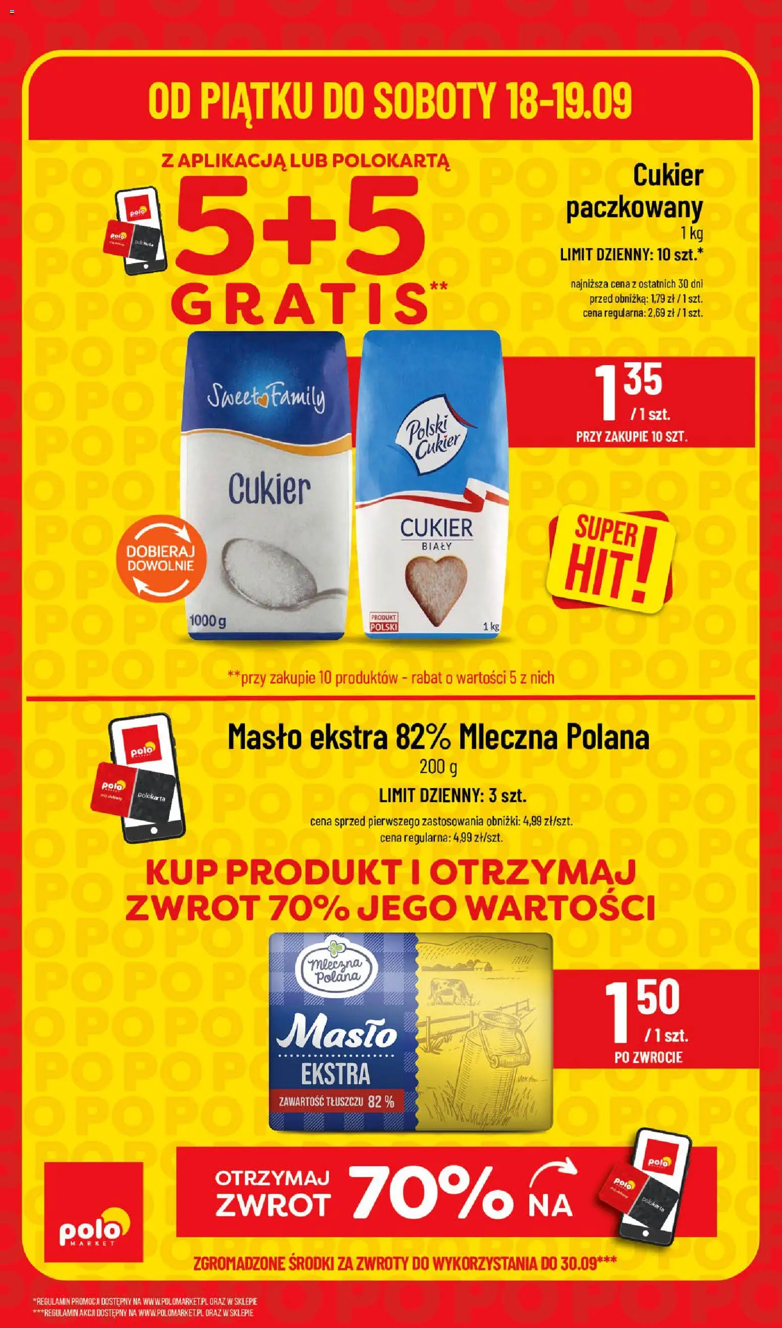 Nowa POLOmarket gazetka od jutra 17.09.2026 | Strona: 2 | Produkty: Masło, Cukier